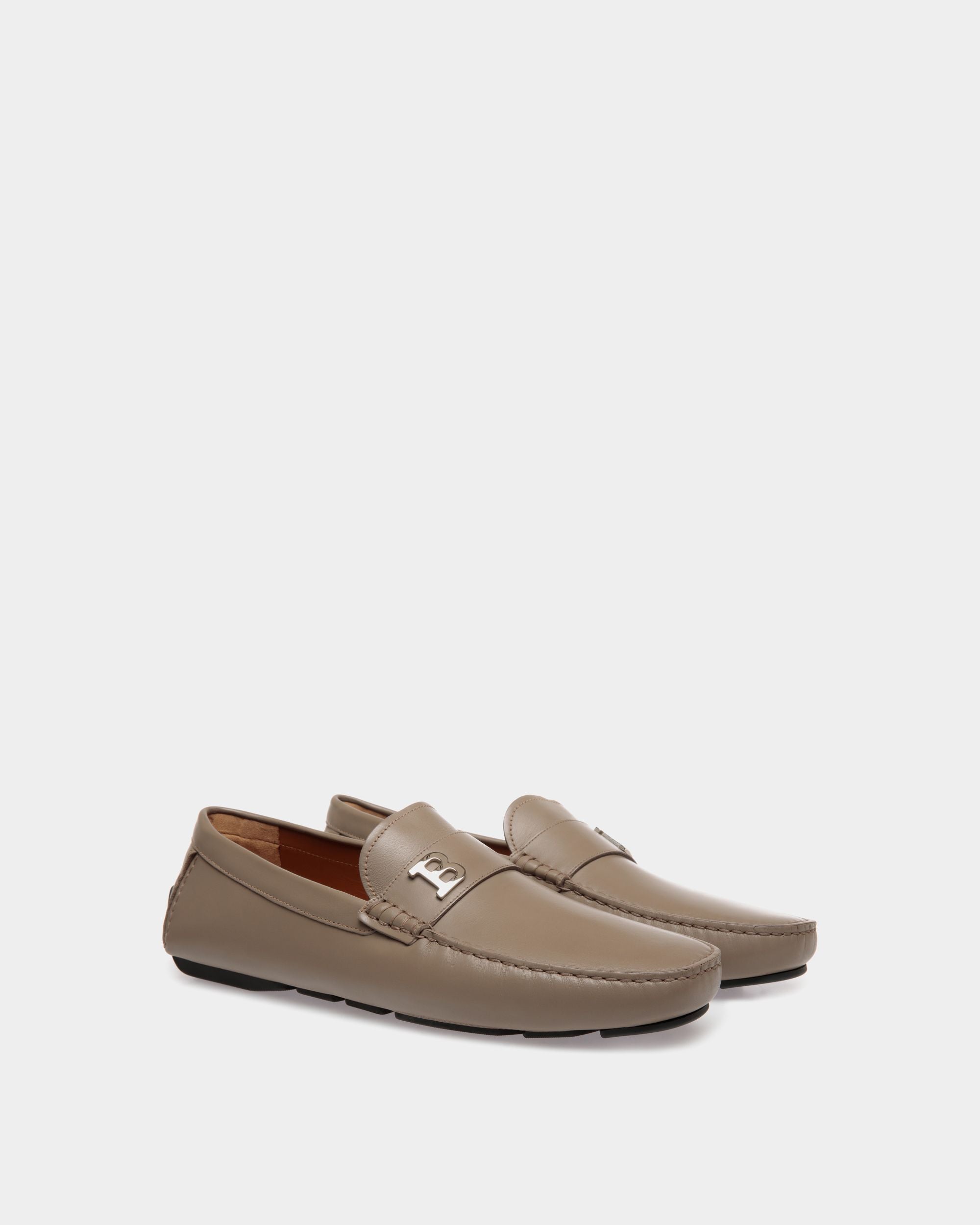 Drivers In Beige Leather - Men's - Bally - 02