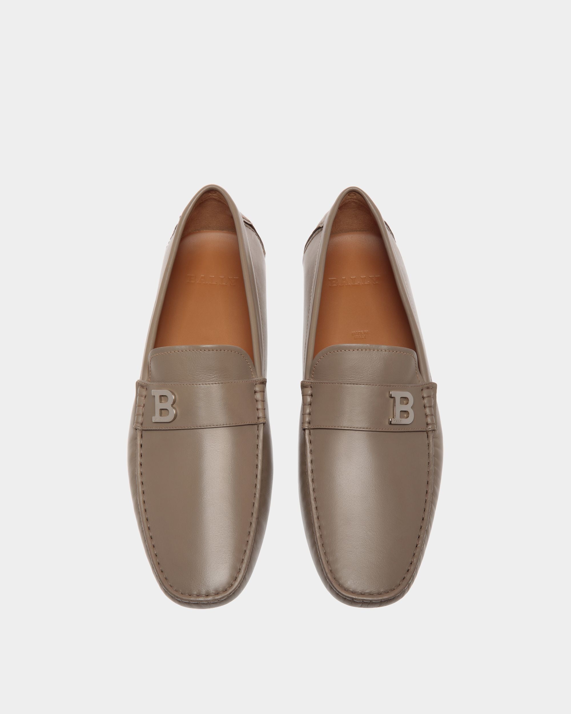 Drivers In Beige Leather - Men's - Bally - 04