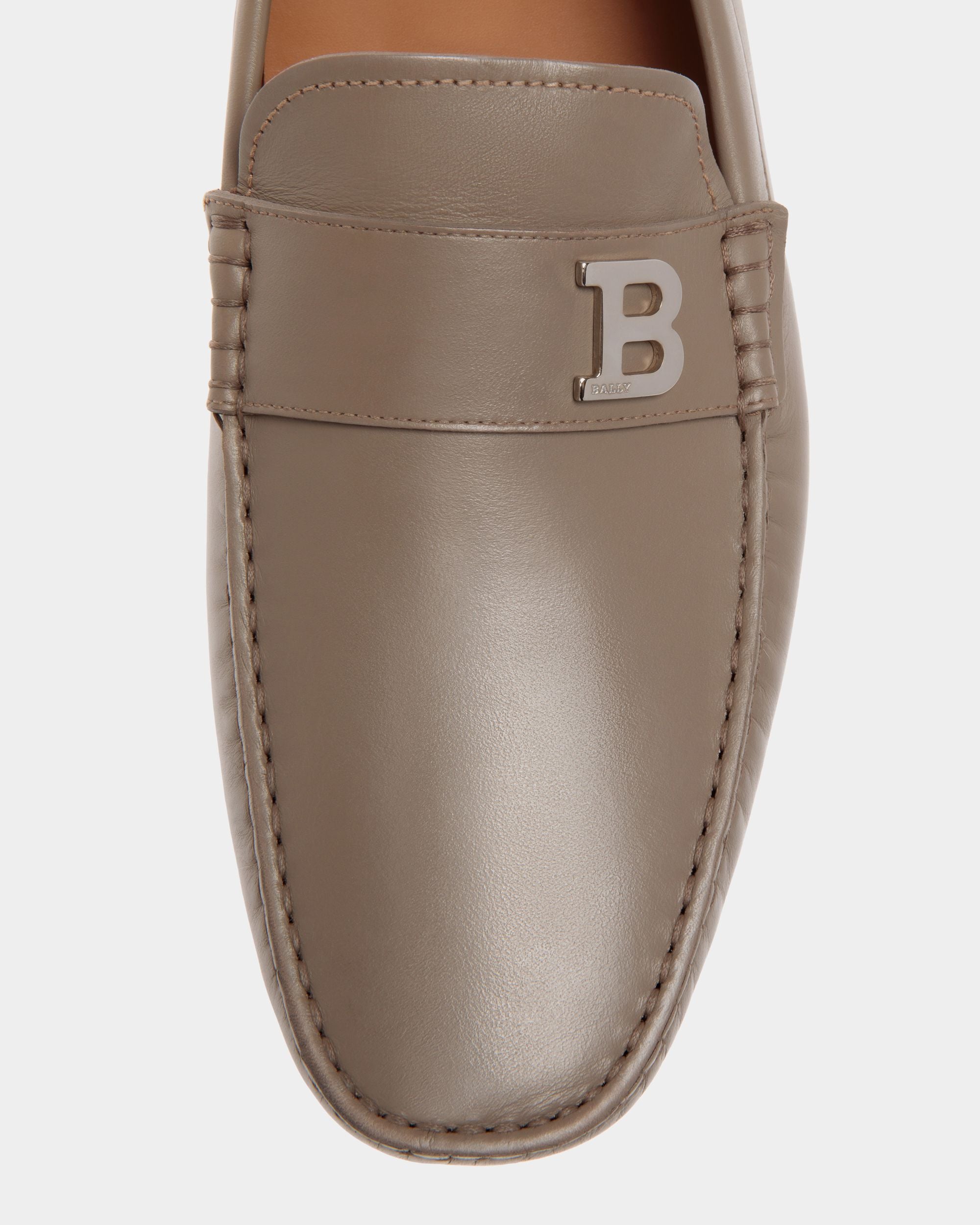 Drivers In Beige Leather - Men's - Bally - 05