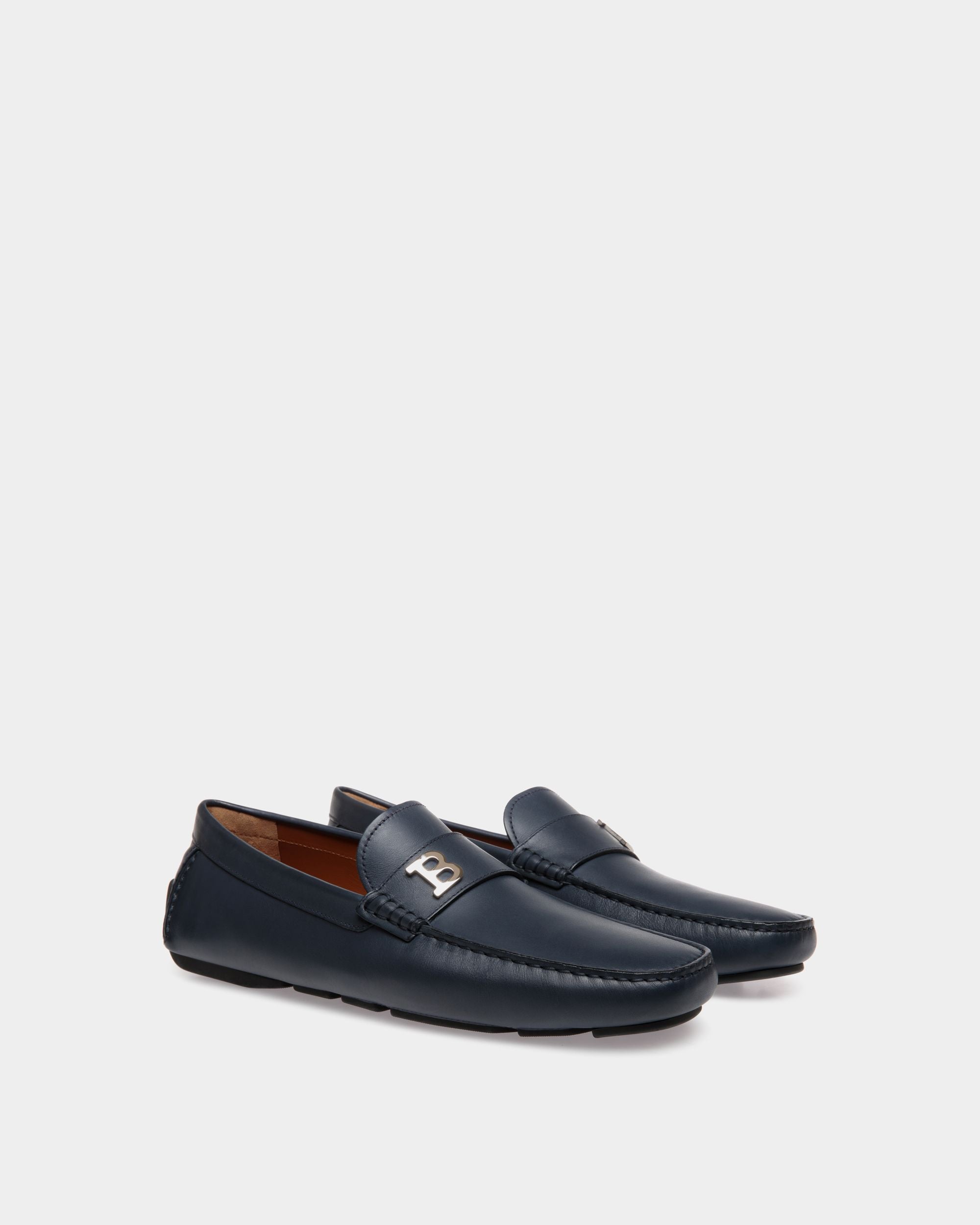 Drivers In Blue Leather - Men's - Bally - 02