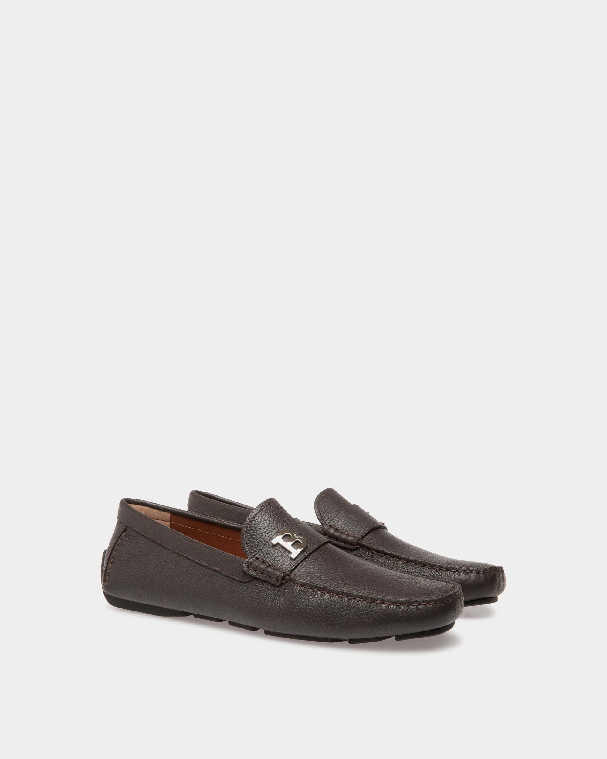 Driver In Brown Leather - Men's - Bally - 02