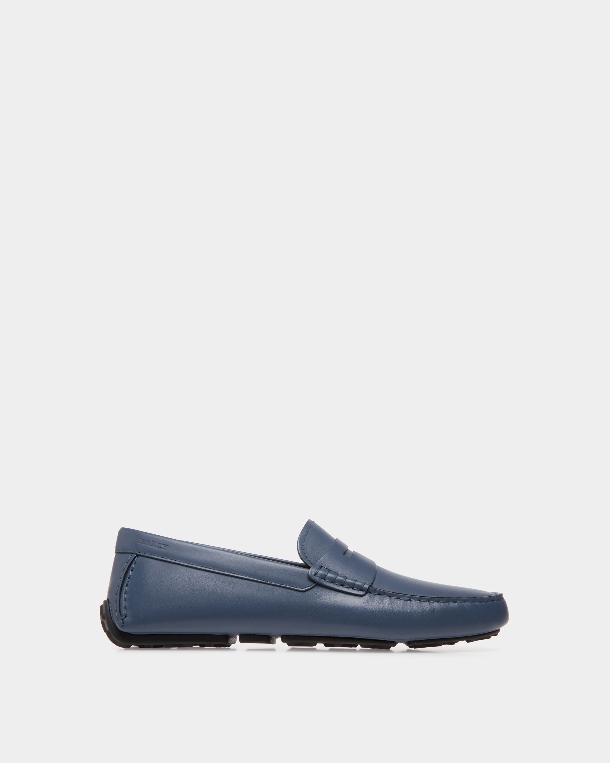 Driver in Blue Leather - Men's - Bally - 01