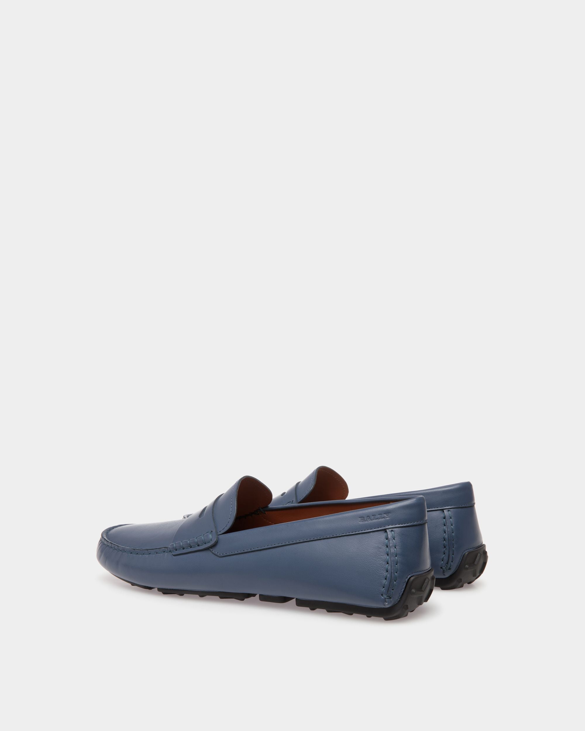 Driver in Blue Leather - Men's - Bally - 03