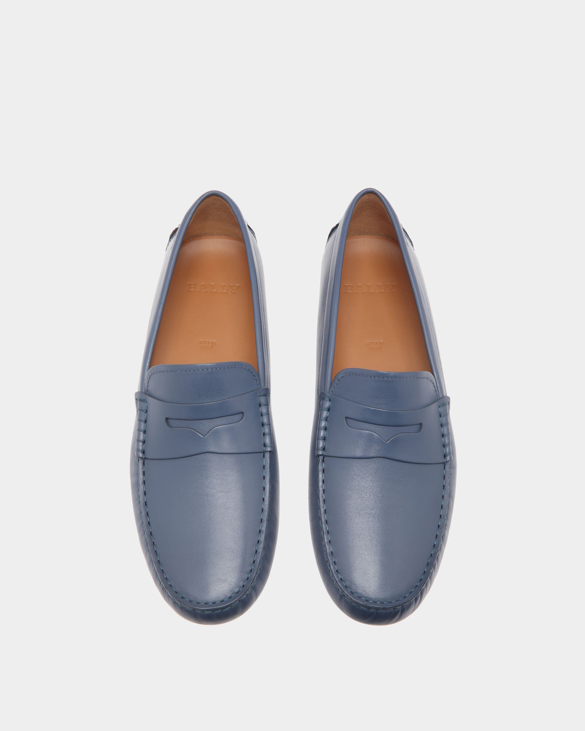 Driver in Blue Leather - Men's - Bally - 04