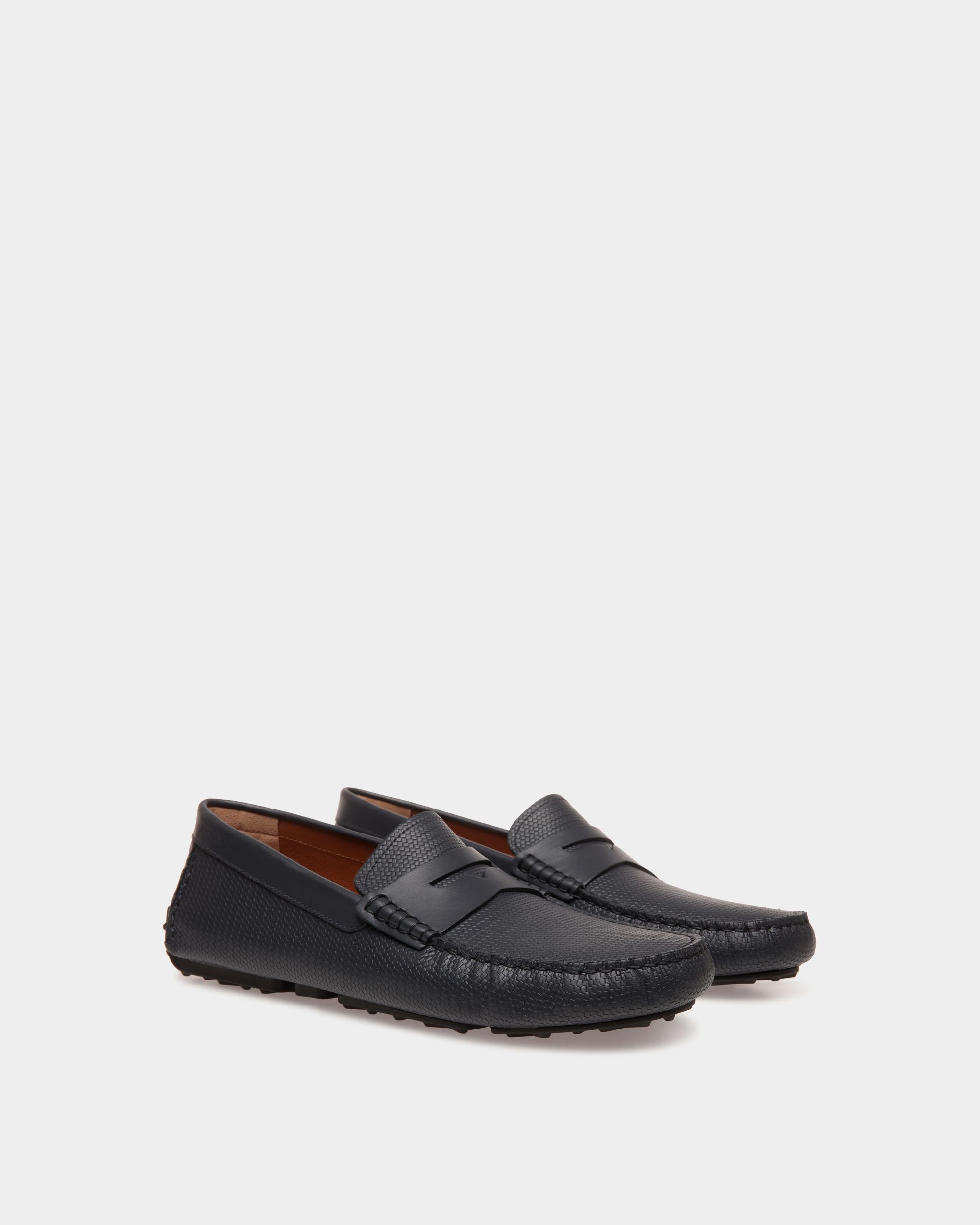 Drivers In Blue Leather - Men's - Bally - 02