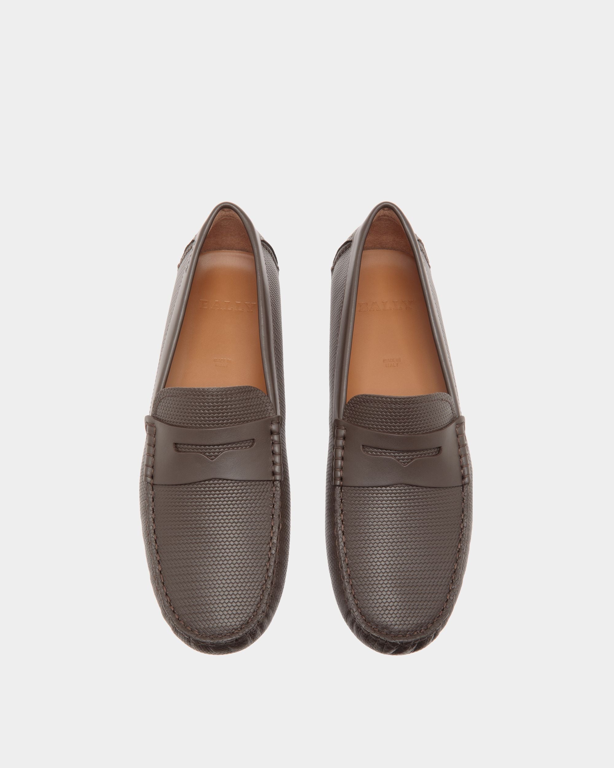 Drivers In Brown Leather - Men's - Bally - 04