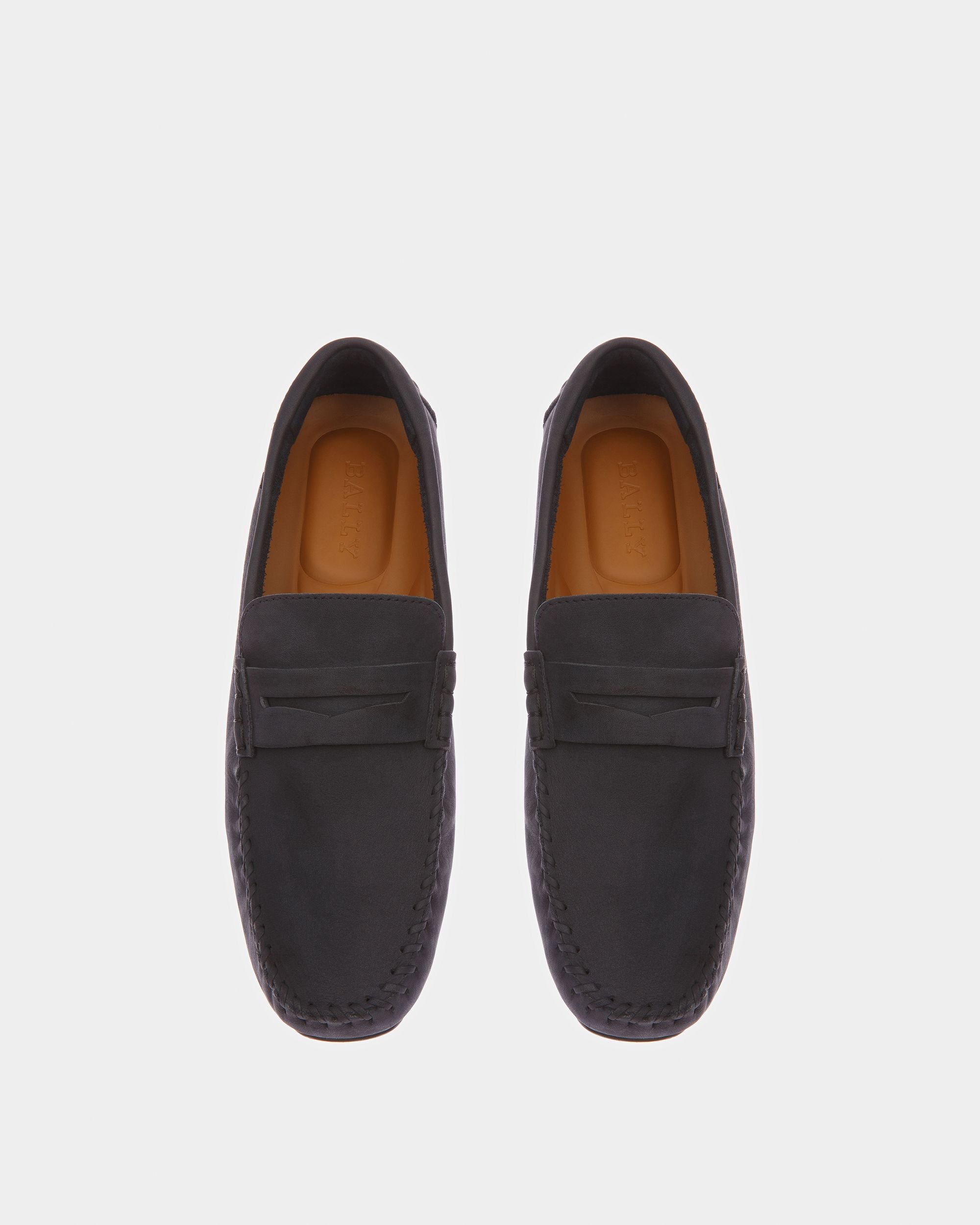 Pier Zapatos Driver De Piel Color Medianoche - Hombre - Bally - 02