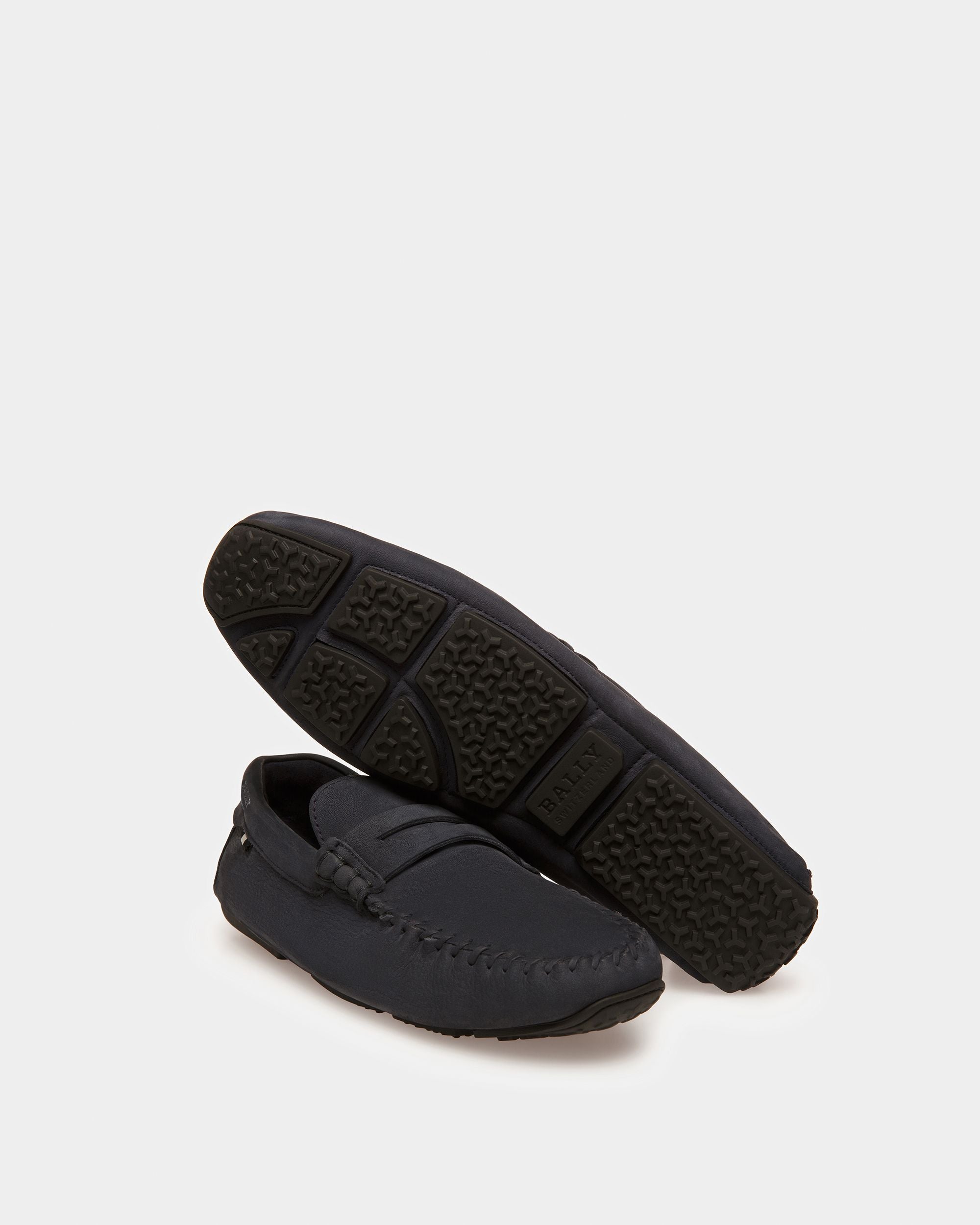 Pier Zapatos Driver De Piel Color Medianoche - Hombre - Bally - 04