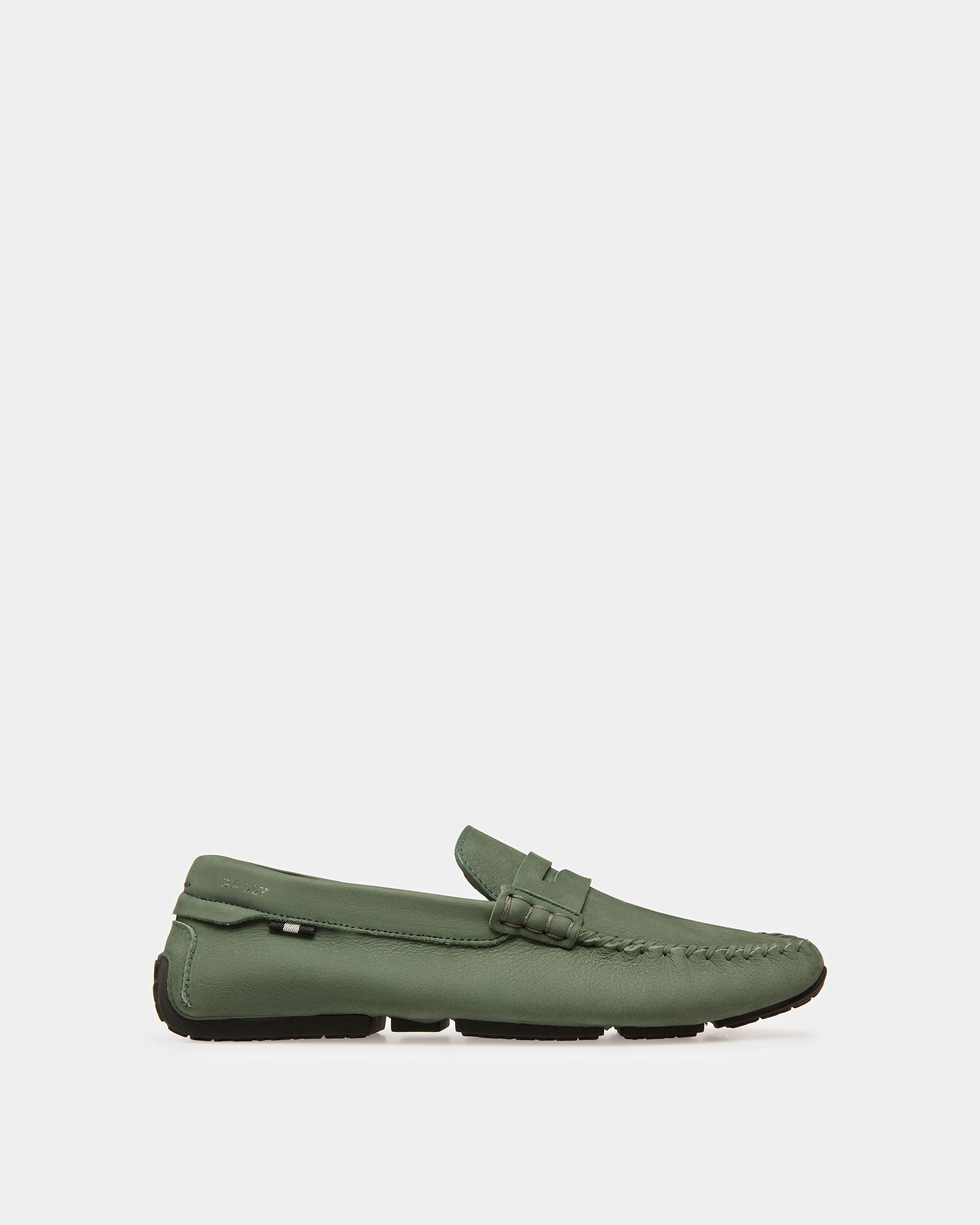 Pier Zapatos Driver De Piel En Salvia - Hombre - Bally - 01