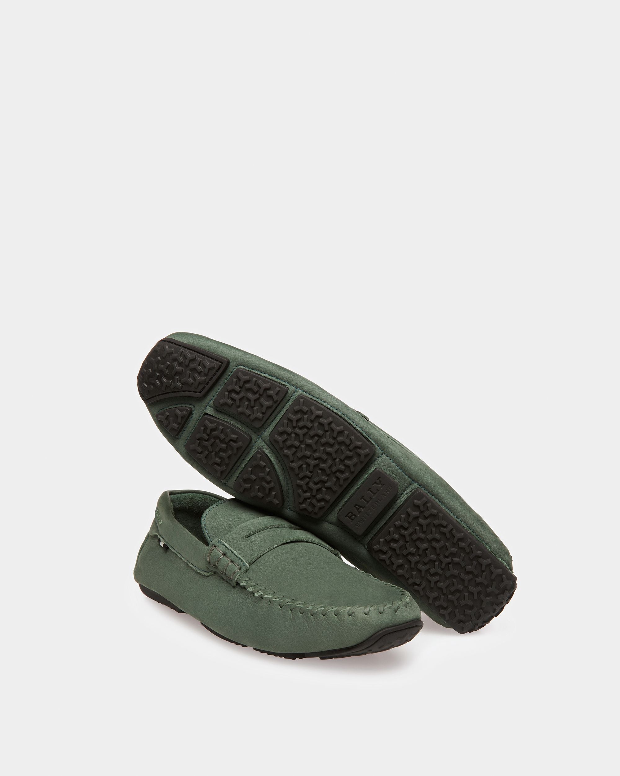 Pier Zapatos Driver De Piel En Salvia - Hombre - Bally - 05