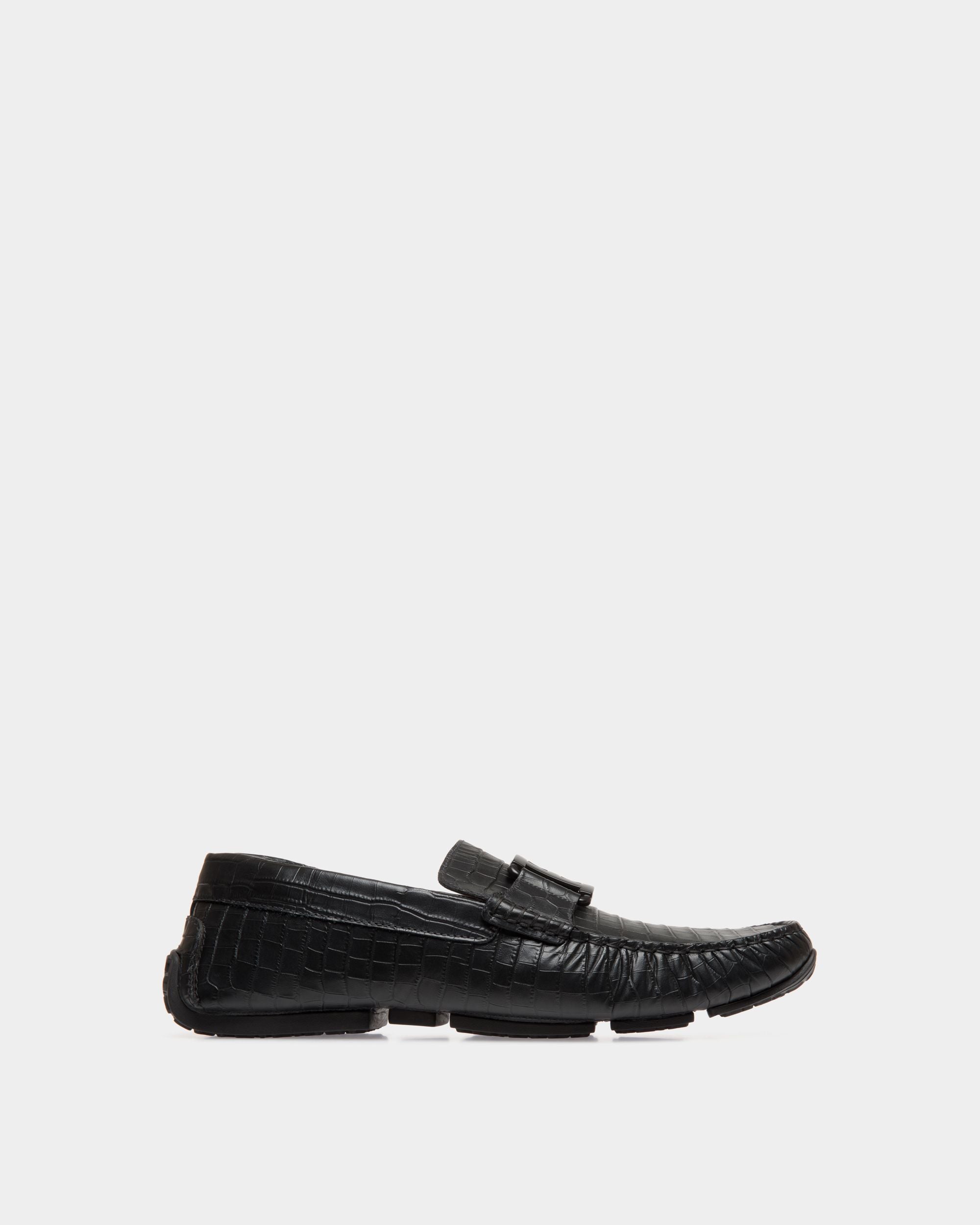 Pilot Drivers In Black Leather - Men's - Bally - 01