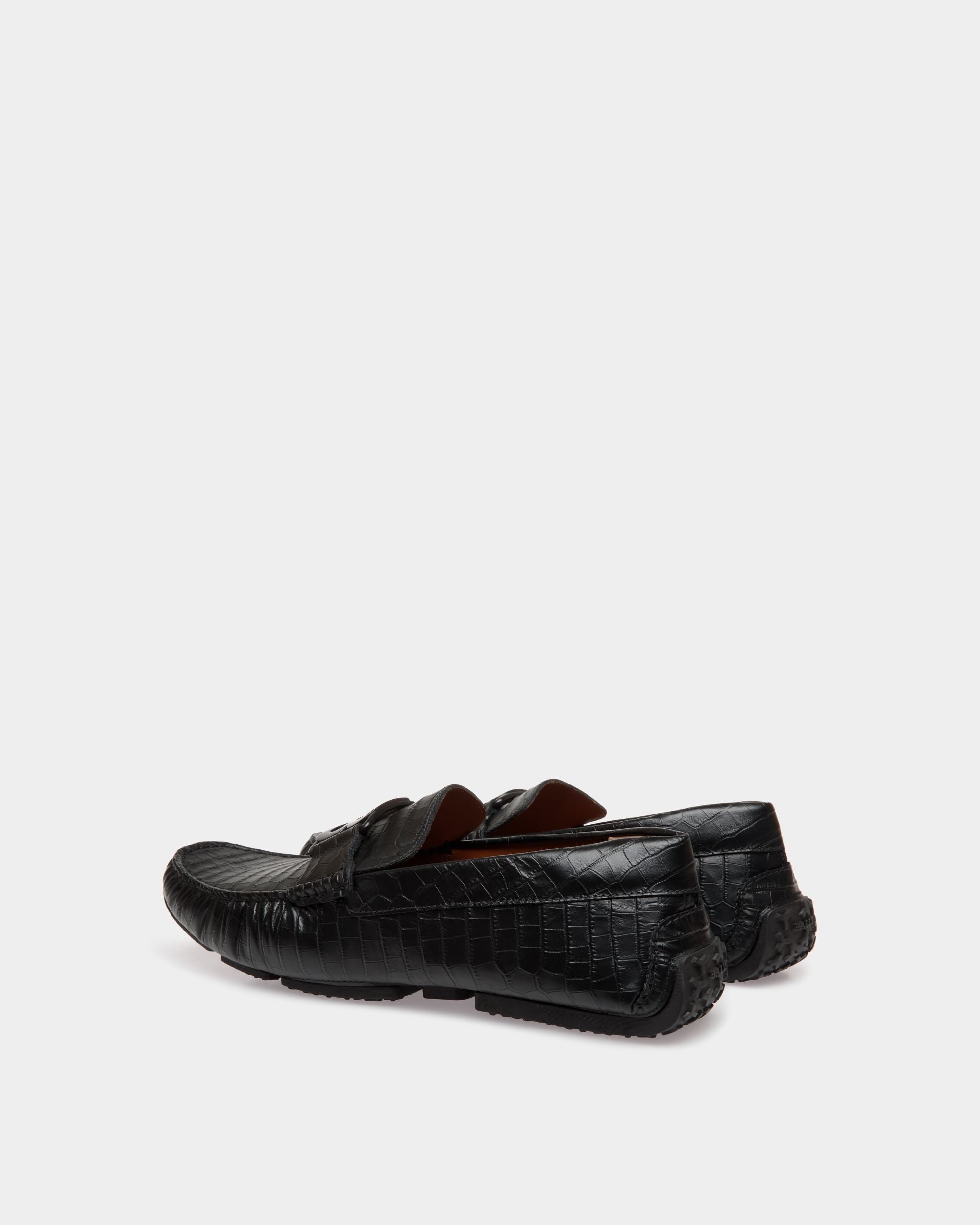Pilot Drivers In Black Leather - Men's - Bally - 03