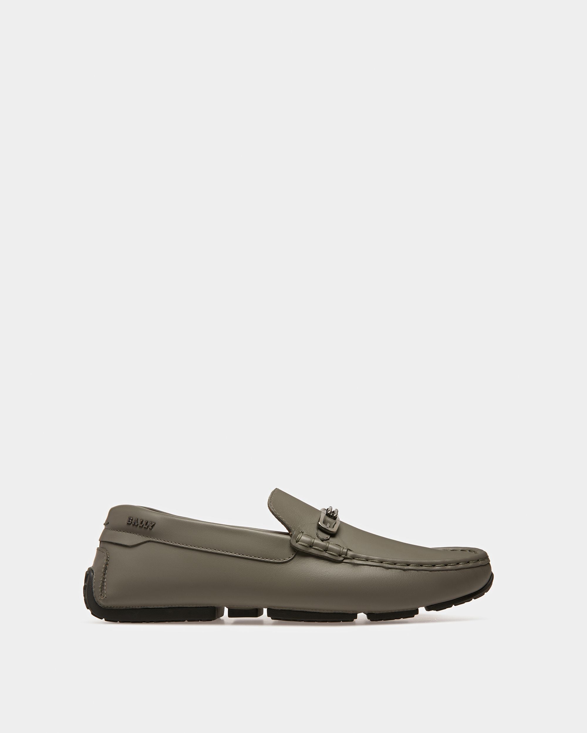 Pinter Leather Drivers In Dark Mineral - Men's - Bally - 01