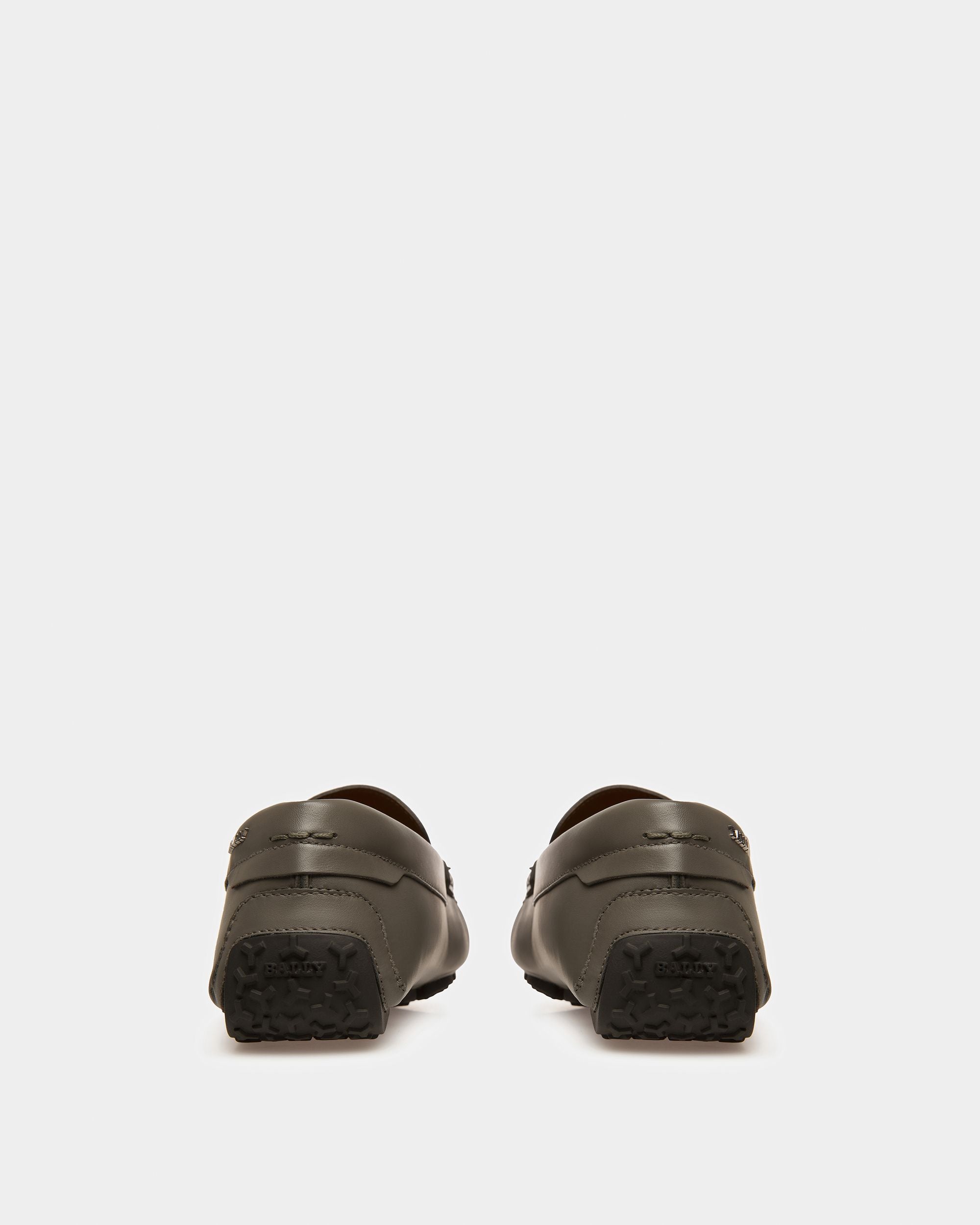 Pinter Leather Drivers In Dark Mineral - Men's - Bally - 04