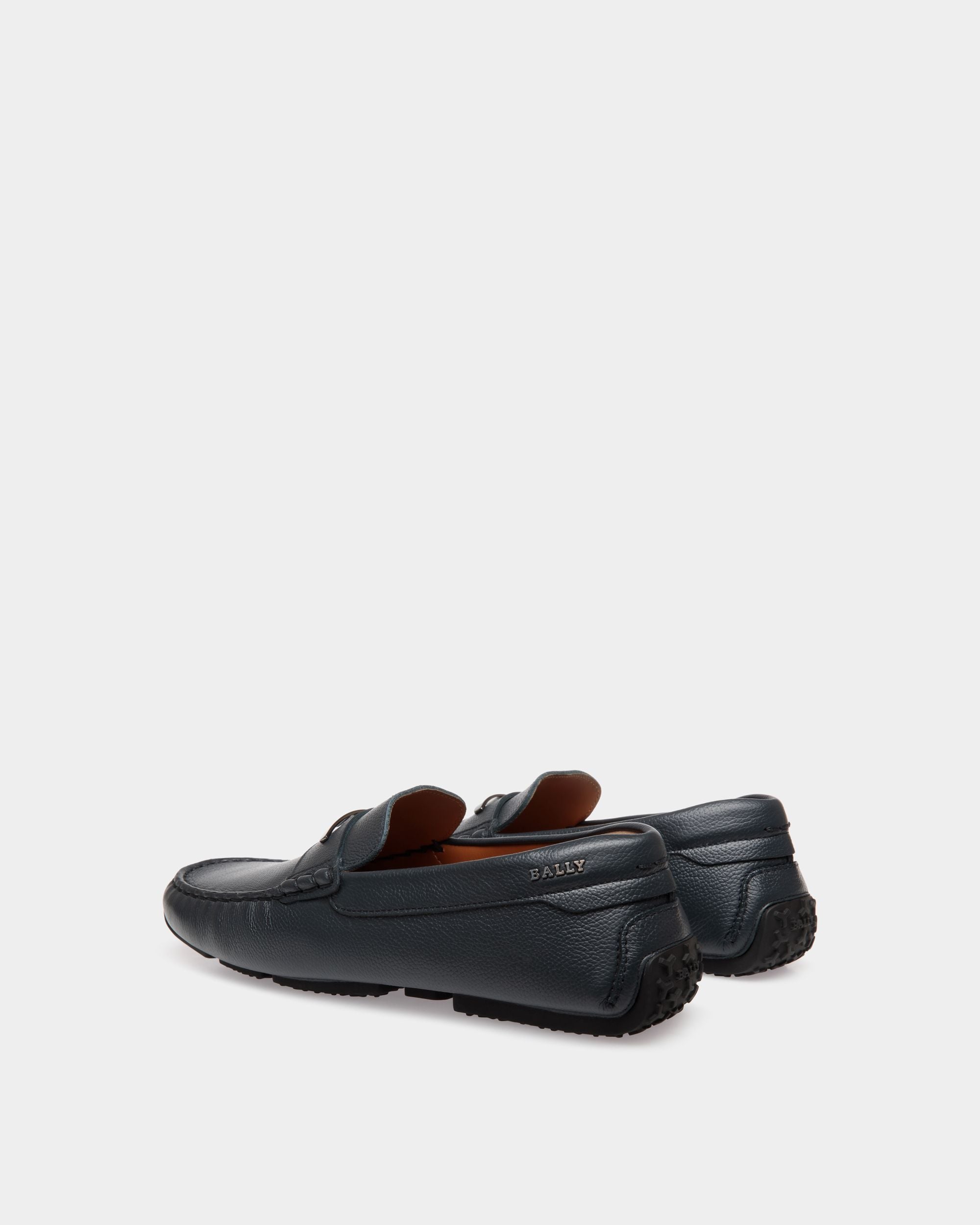 Pilot Drivers In Blue Leather - Men's - Bally - 03