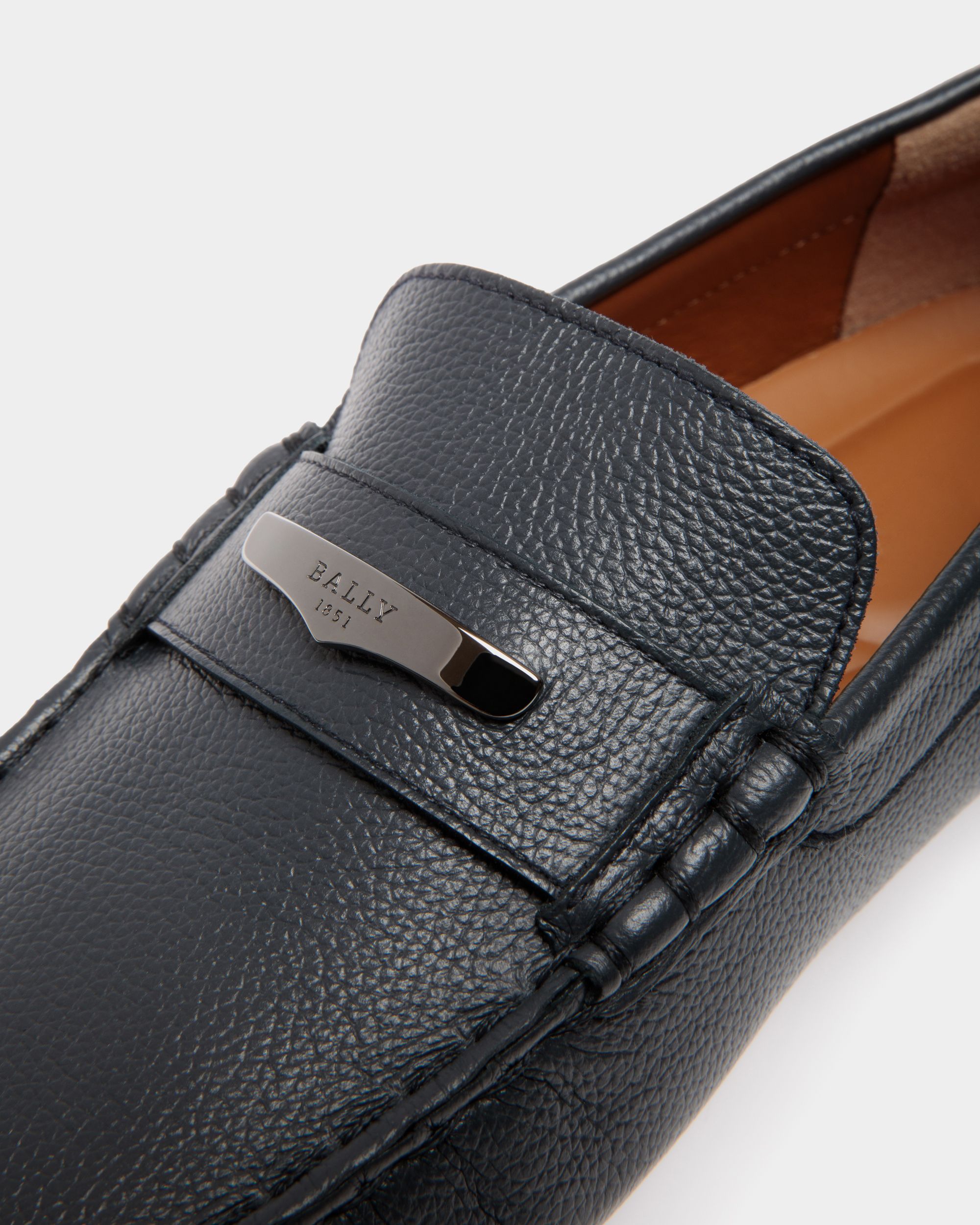 Pilot Drivers In Blue Leather - Men's - Bally - 05