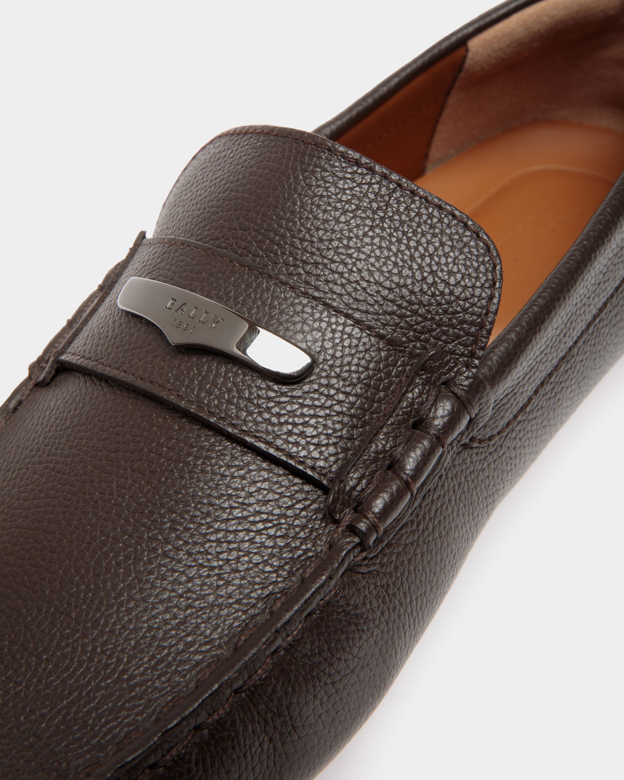 Pilot Drivers In Brown Leather - Men's - Bally - 05