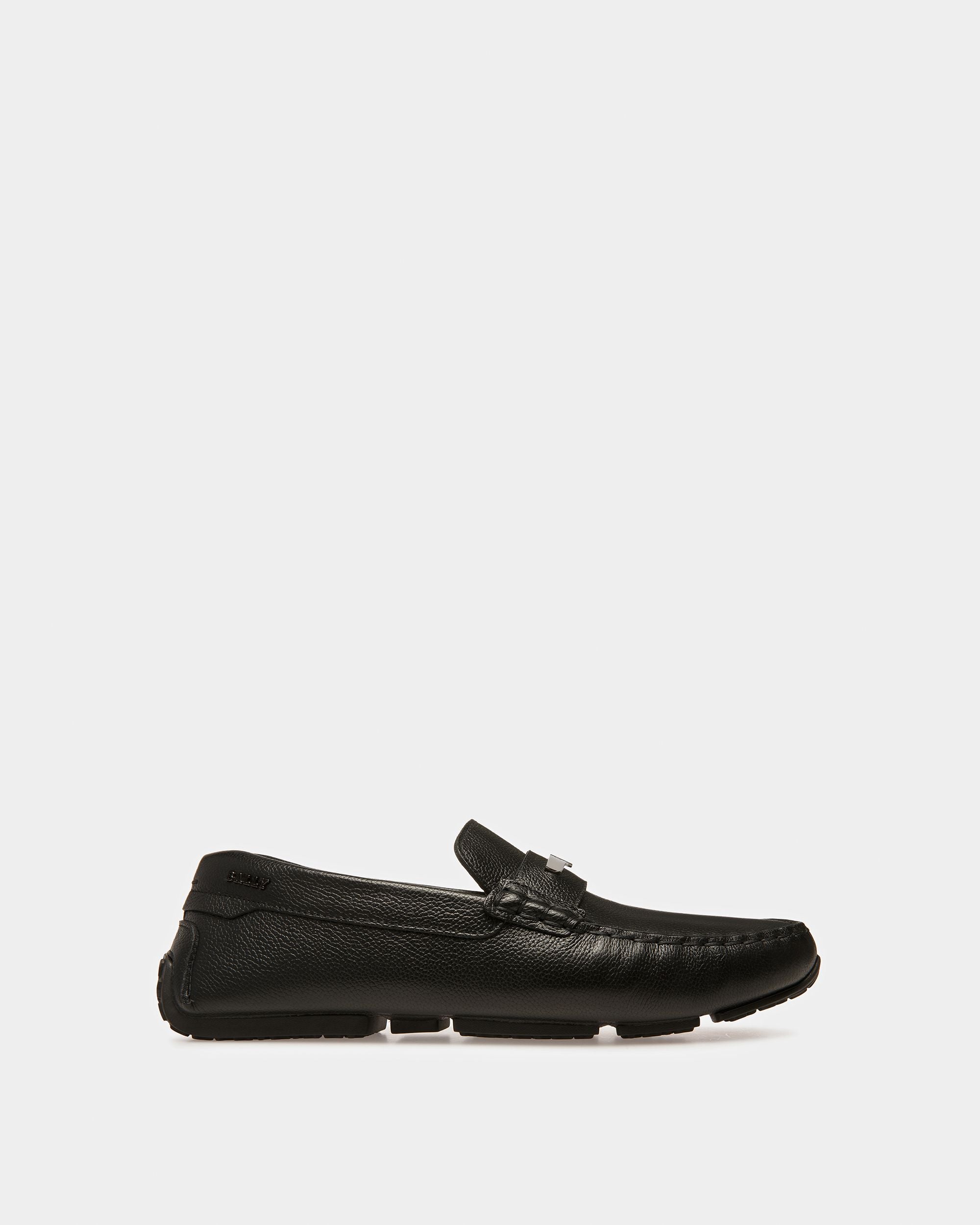 Pivial Leather Drivers In Black - Men's - Bally - 01