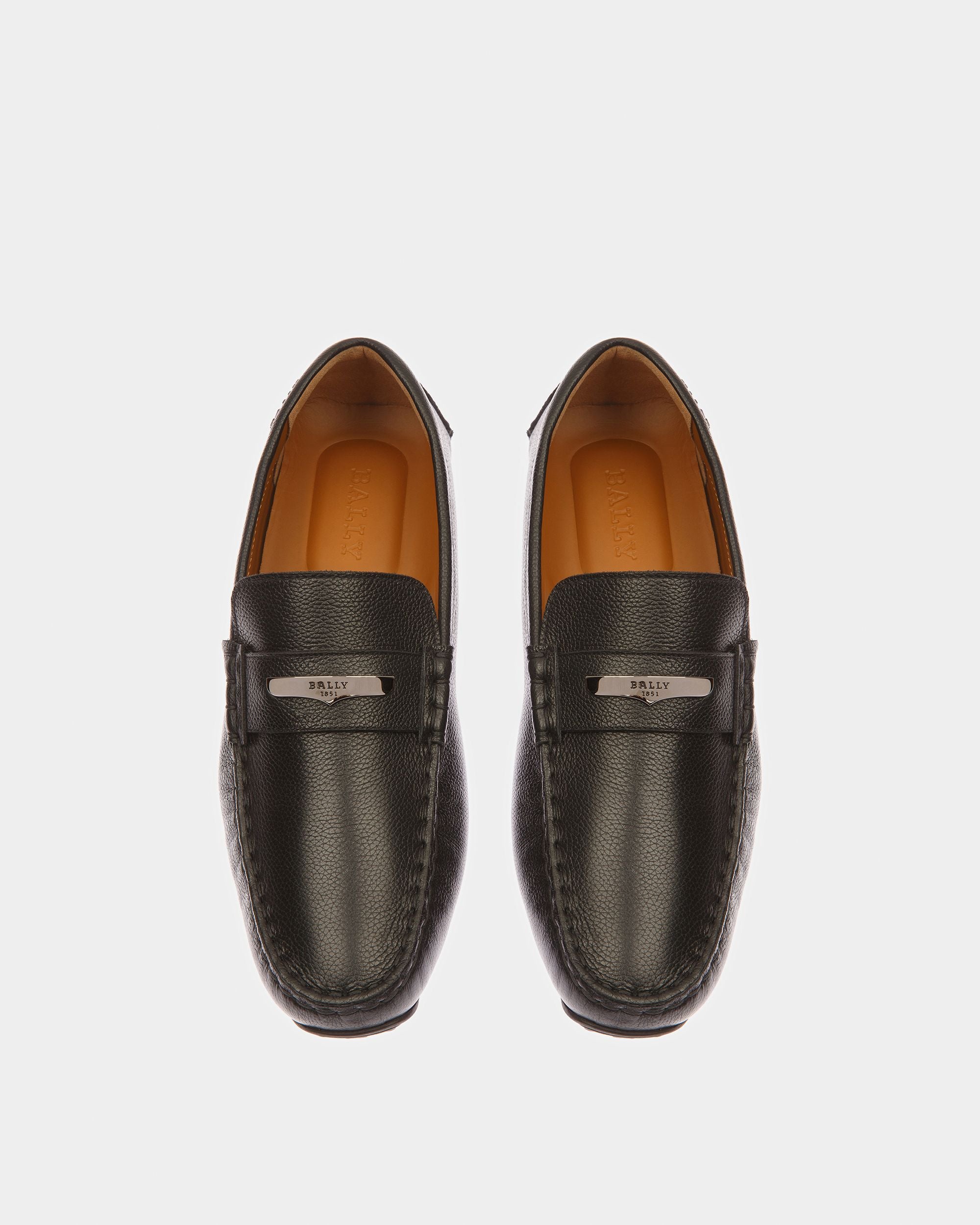 Pivial Leather Drivers In Black - Men's - Bally - 02