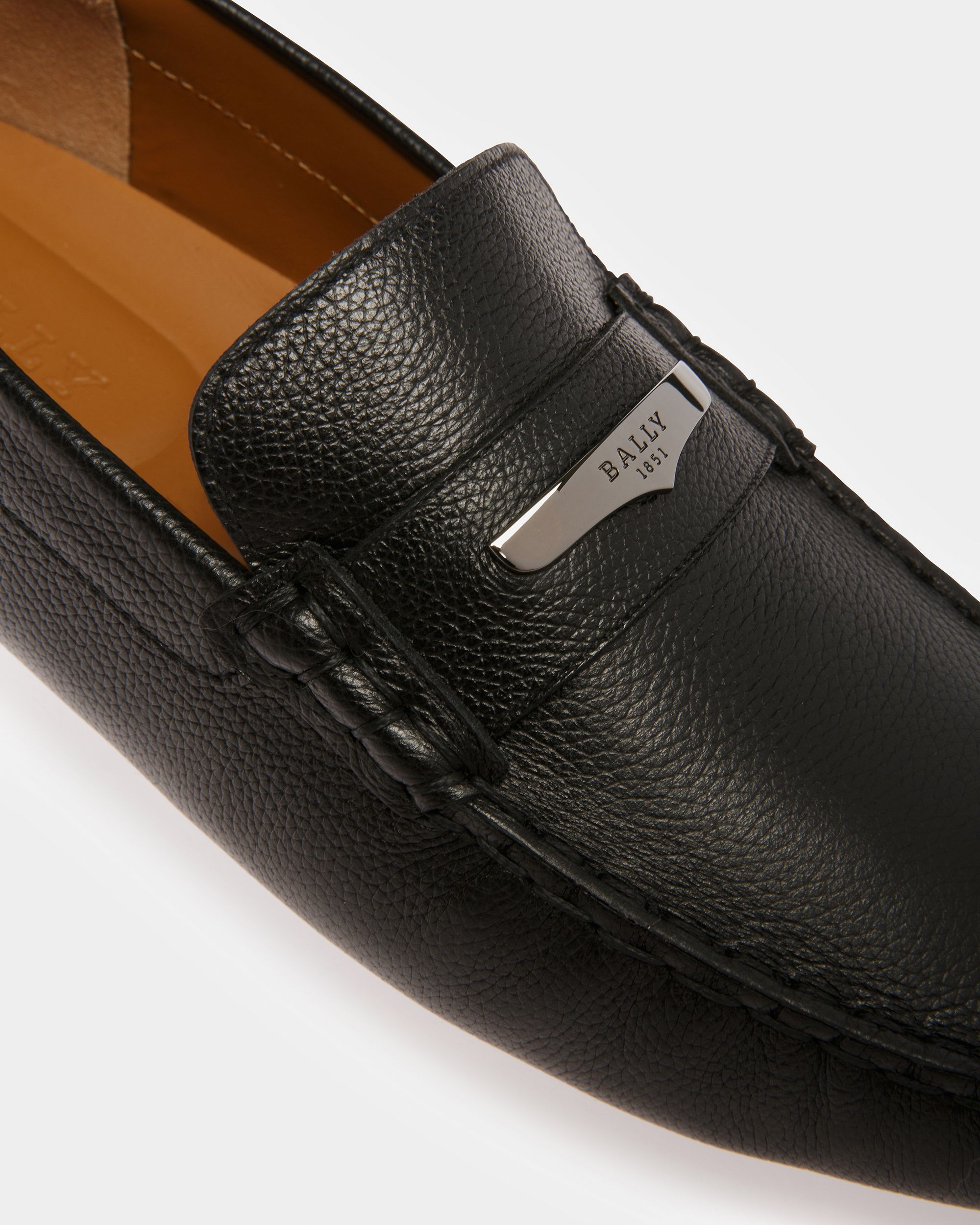 Pivial Leather Drivers In Black - Men's - Bally - 06