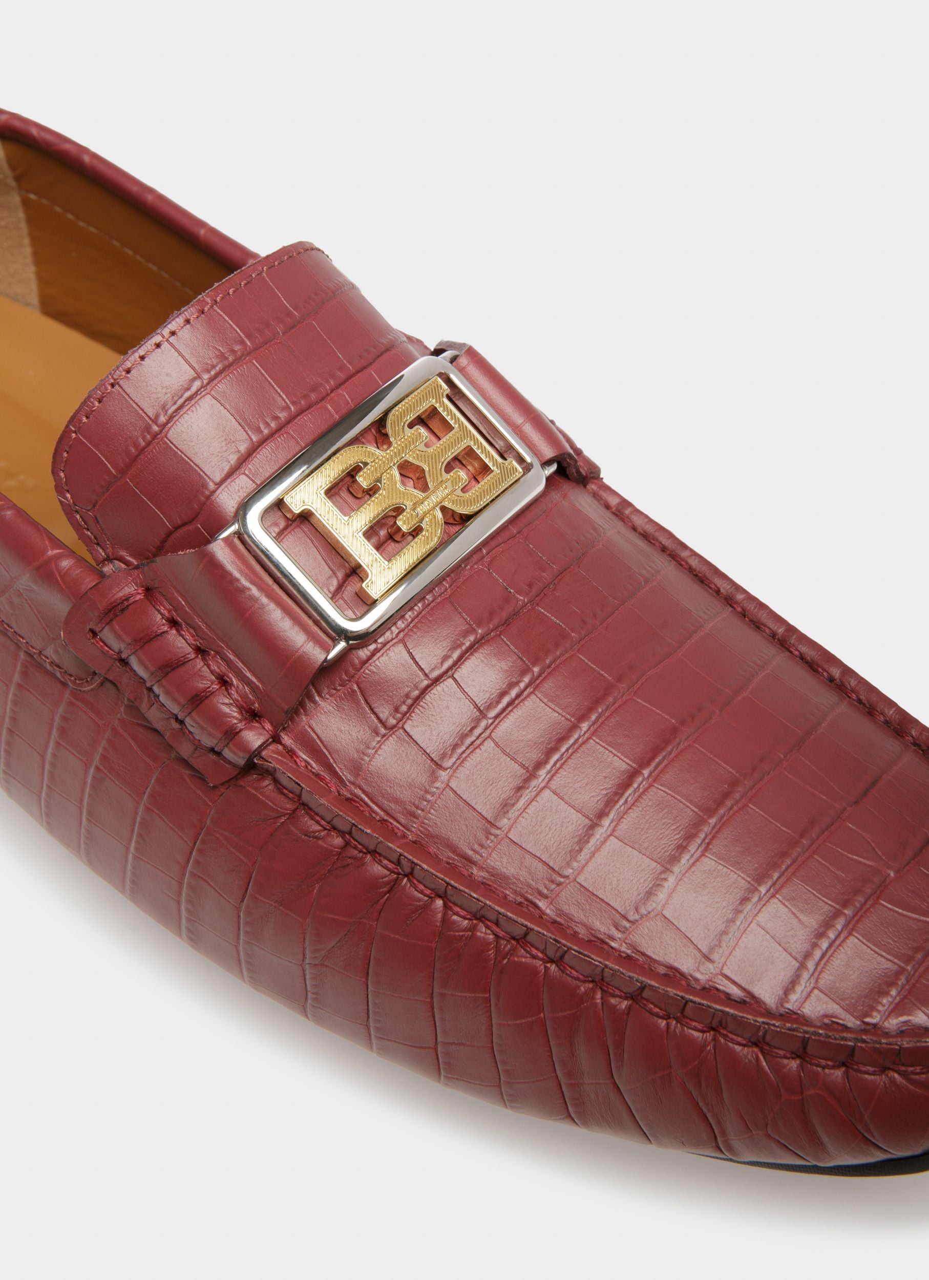 Palan Zapatos Driver De Piel En Rojo Heritage - Hombre - Bally - 02