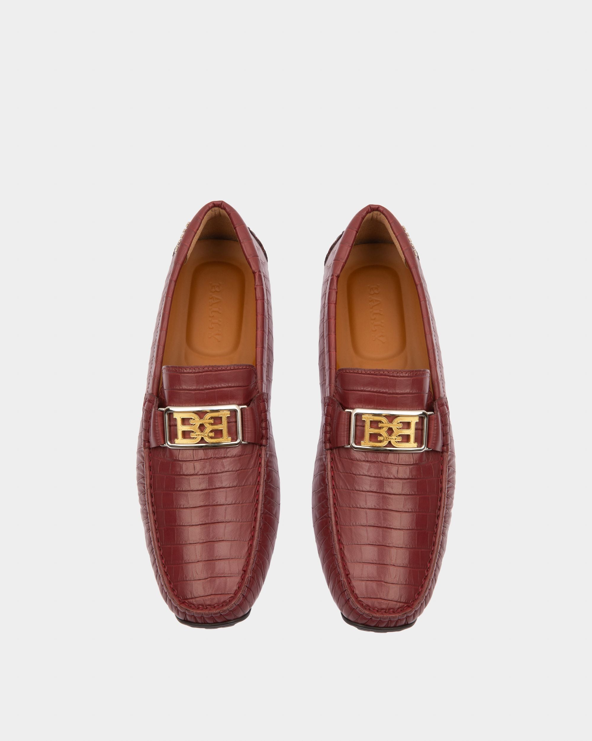 Palan Zapatos Driver De Piel En Rojo Heritage - Hombre - Bally - 03