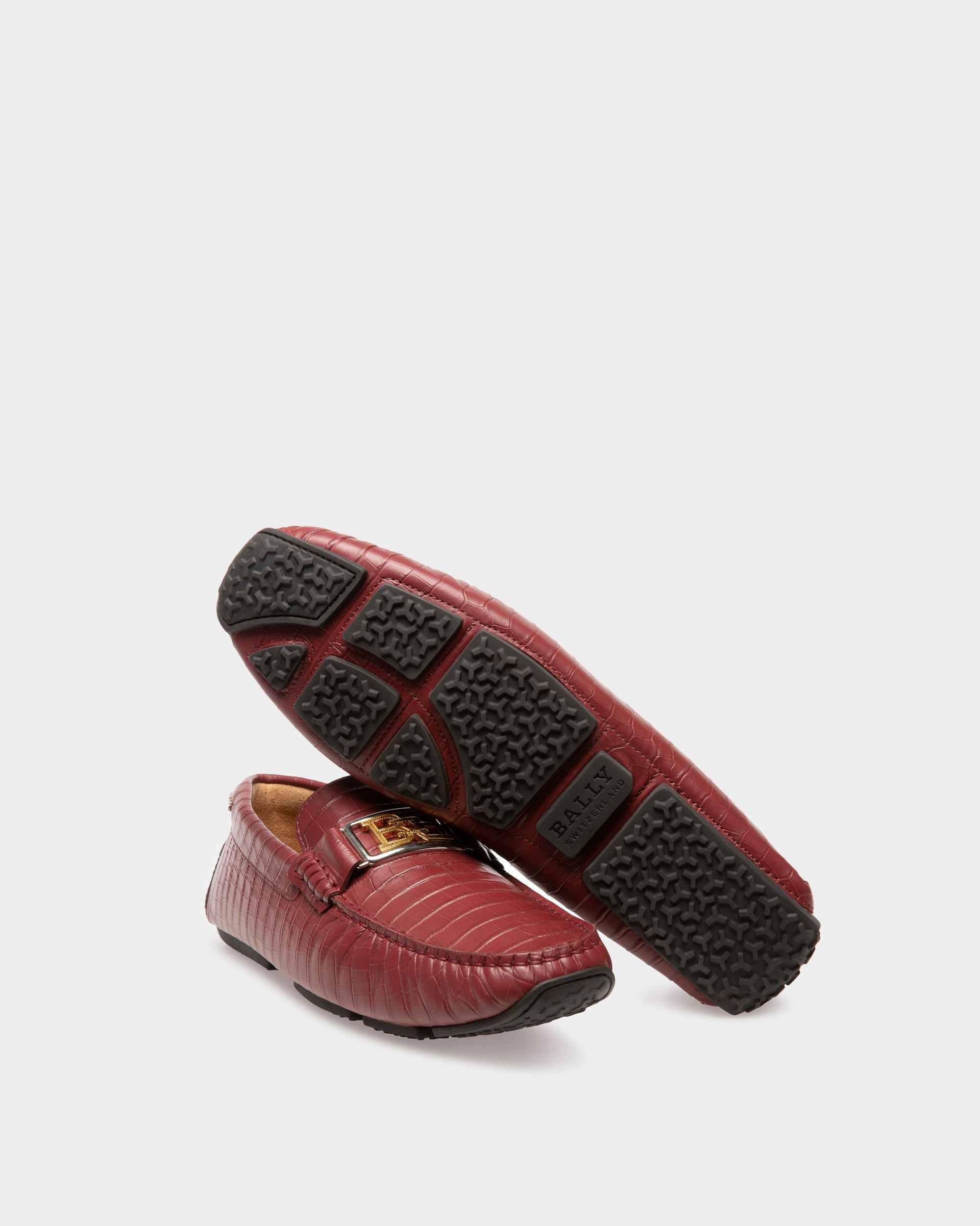Palan Zapatos Driver De Piel En Rojo Heritage - Hombre - Bally - 05