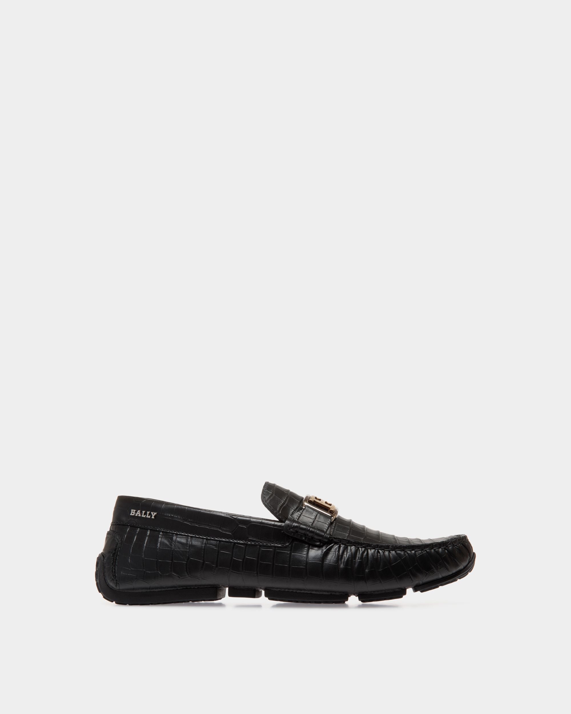 Pilot Drivers In Black Leather - Men's - Bally - 01