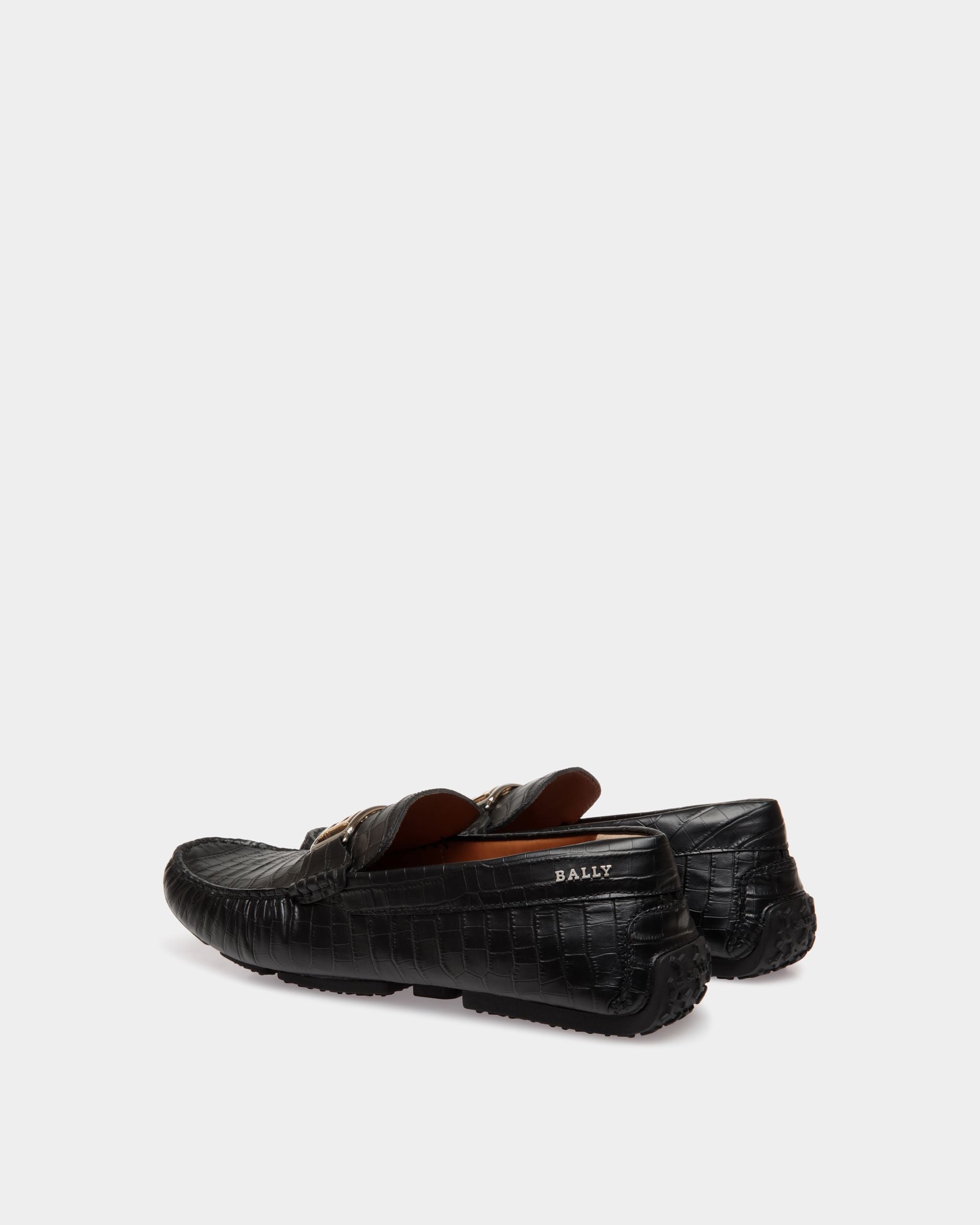 Pilot Drivers In Black Leather - Men's - Bally - 03