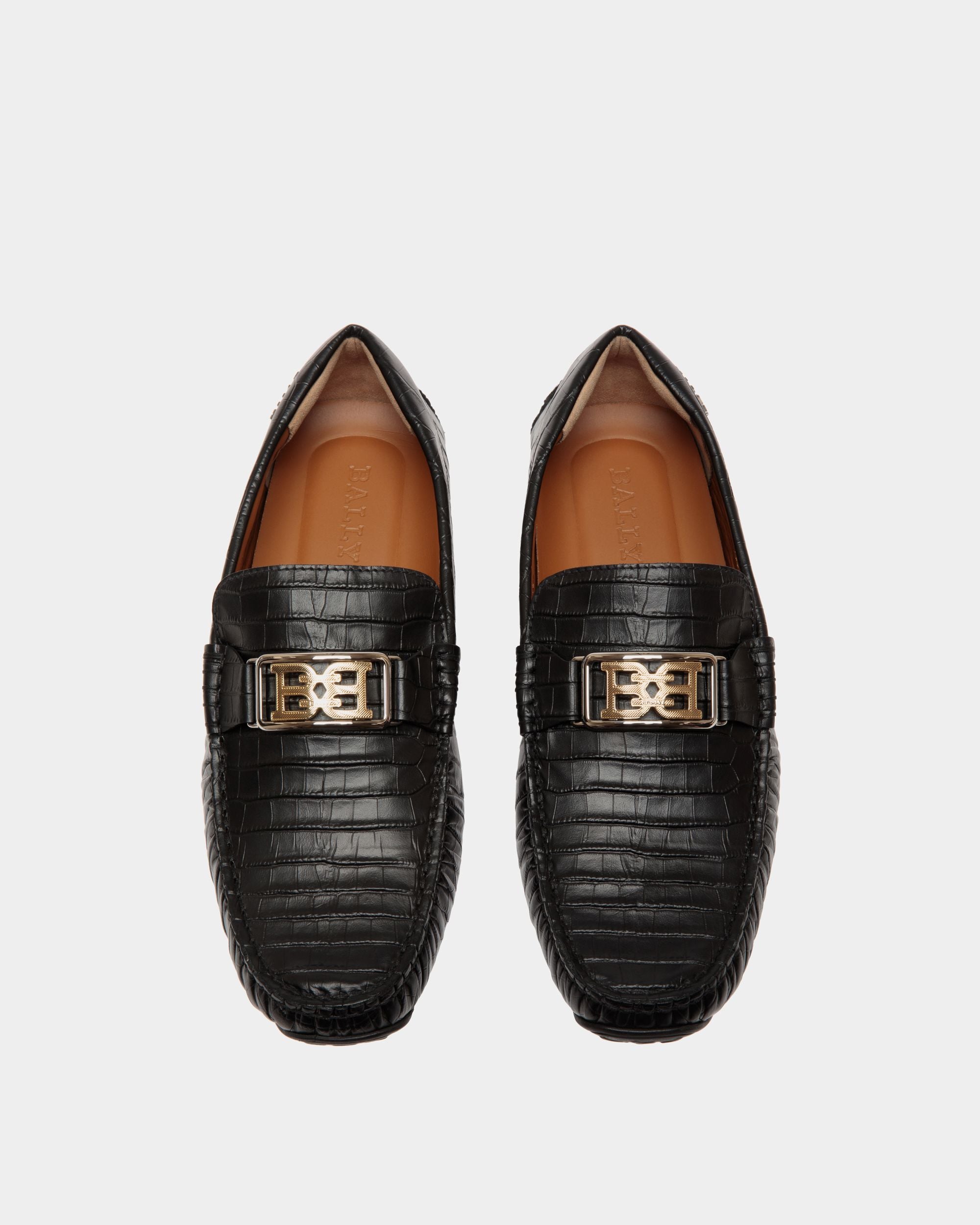 Pilot Drivers In Black Leather - Men's - Bally - 04