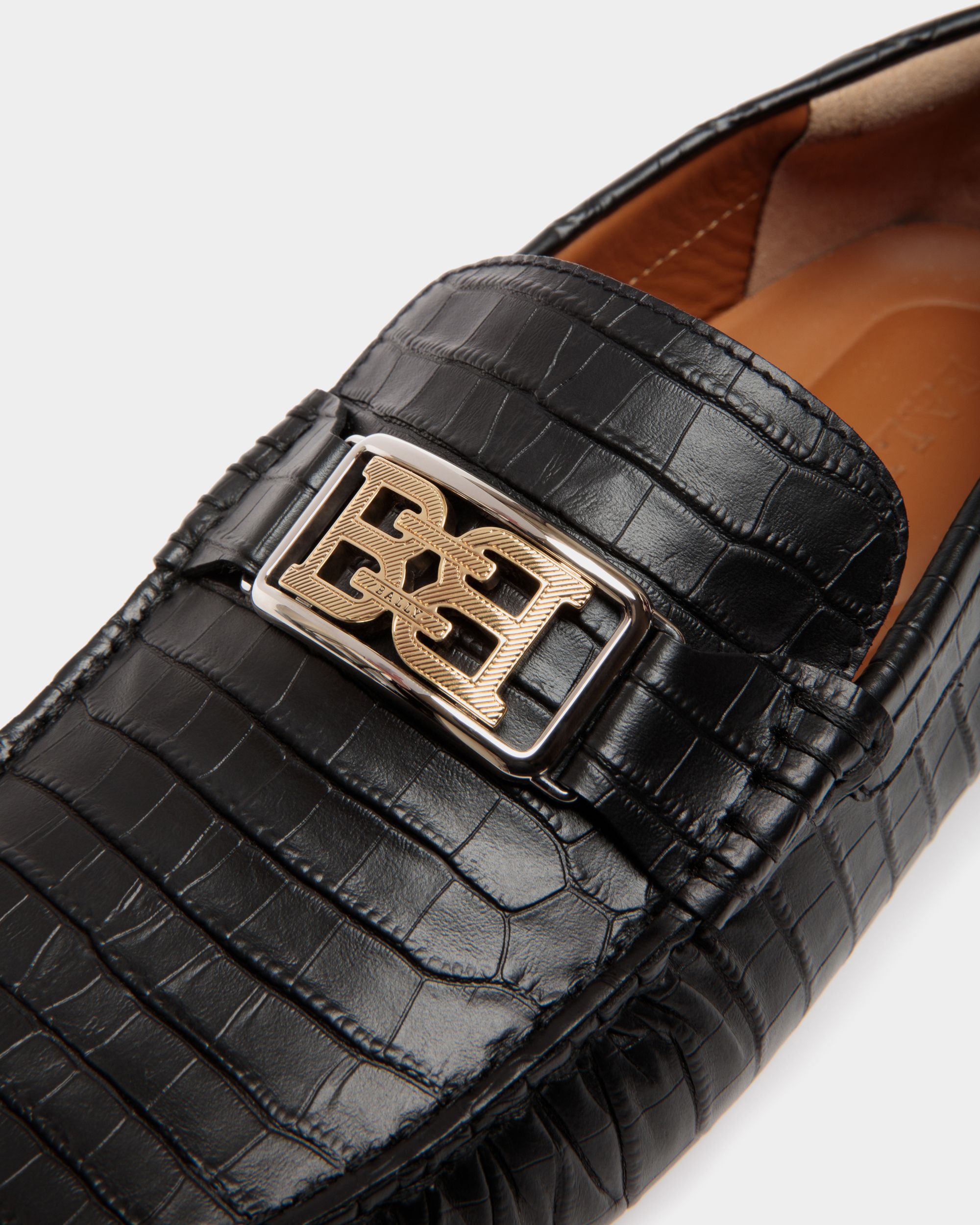 Pilot Drivers In Black Leather - Men's - Bally - 05