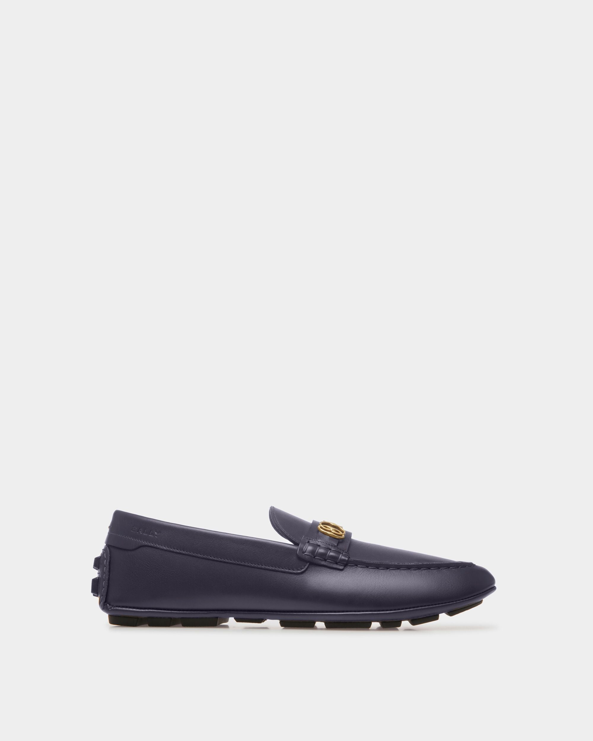 Zapatos Driver Kerbs De Piel Color Medianoche - Hombre - Bally - 01