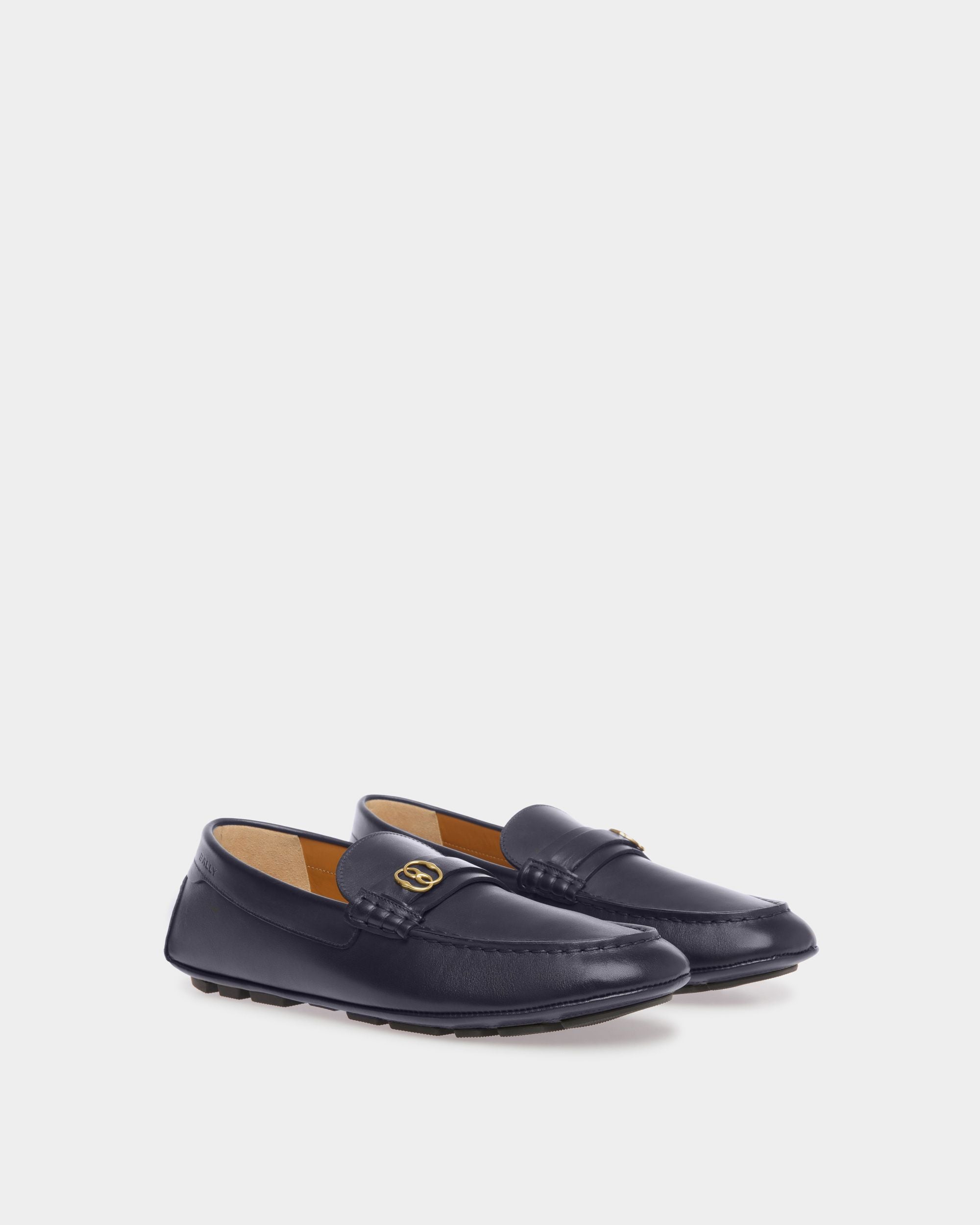 Zapatos Driver Kerbs De Piel Color Medianoche - Hombre - Bally - 02
