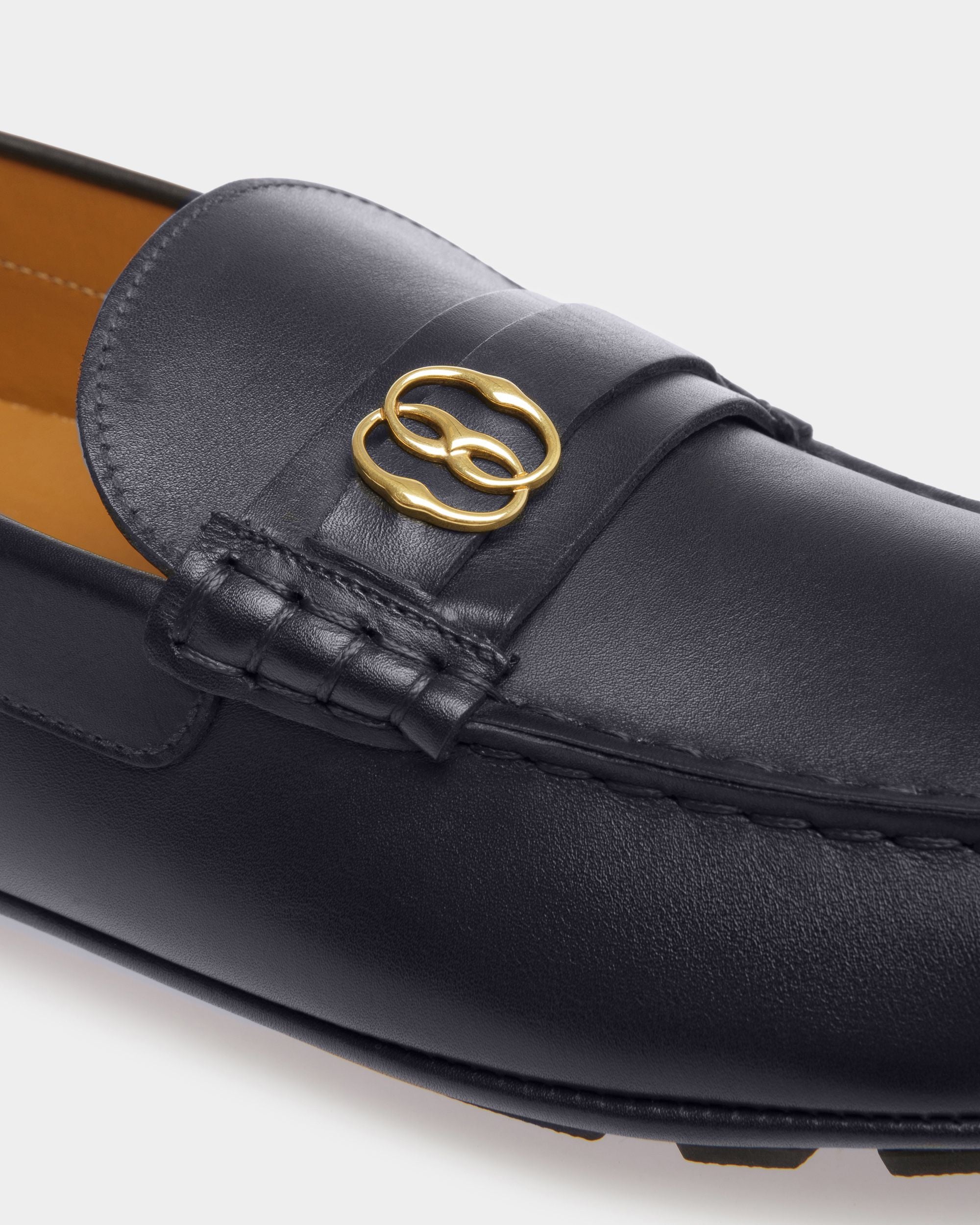 Zapatos Driver Kerbs De Piel Color Medianoche - Hombre - Bally - 04