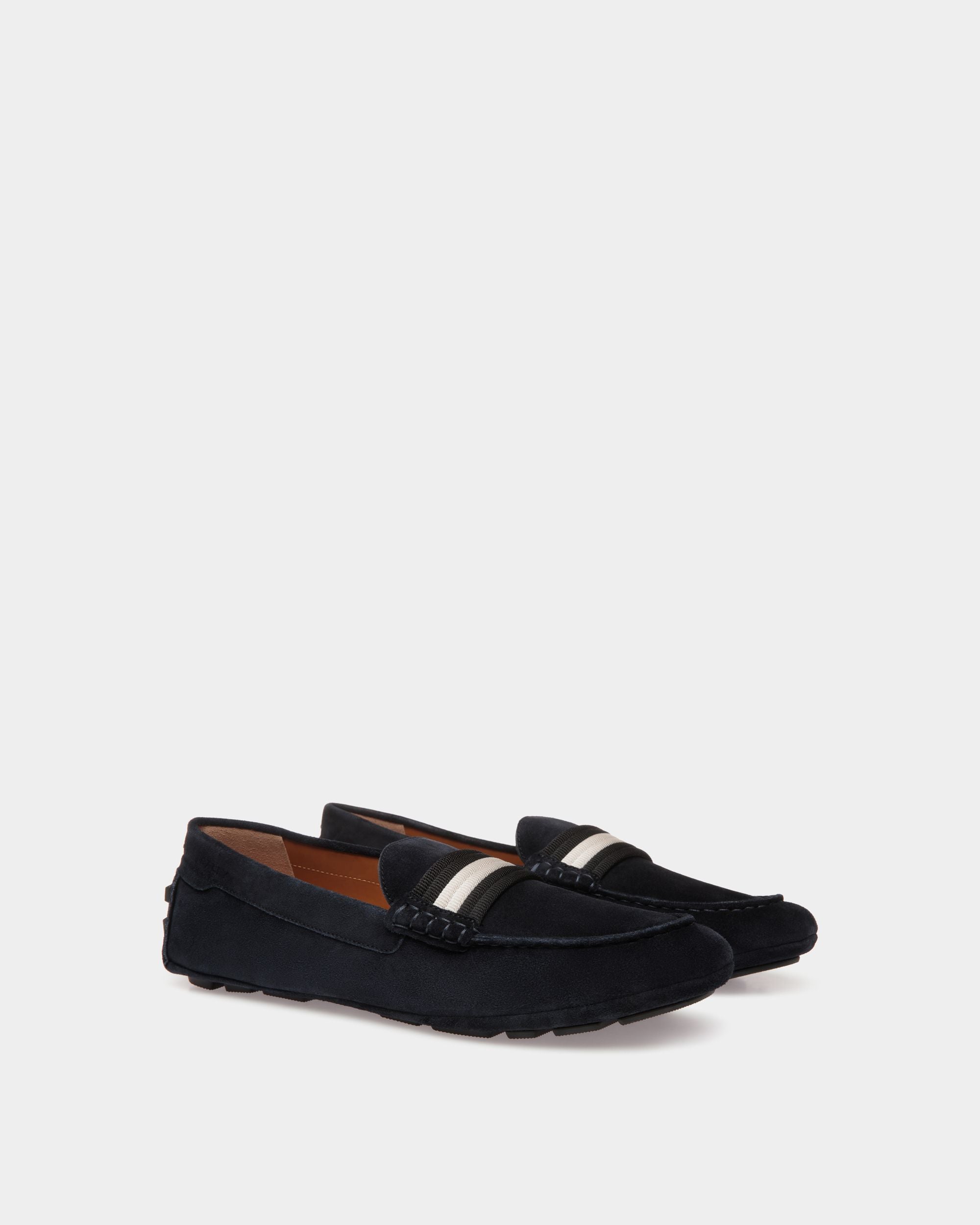 Kerbs Drivers In Blue Leather - Hombre - Bally - 02
