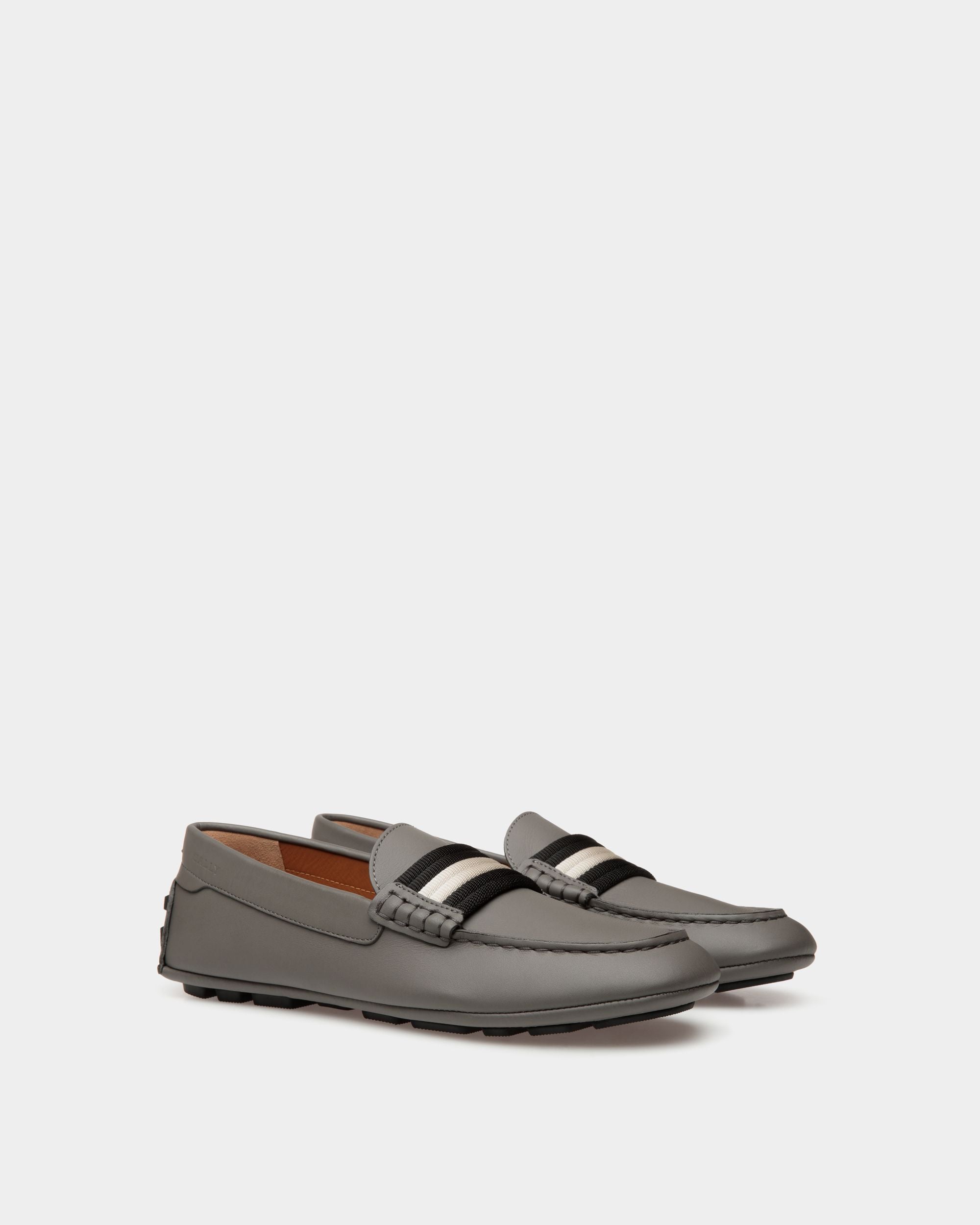 Kerbs Drivers In Grey Leather - Men's - Bally - 02