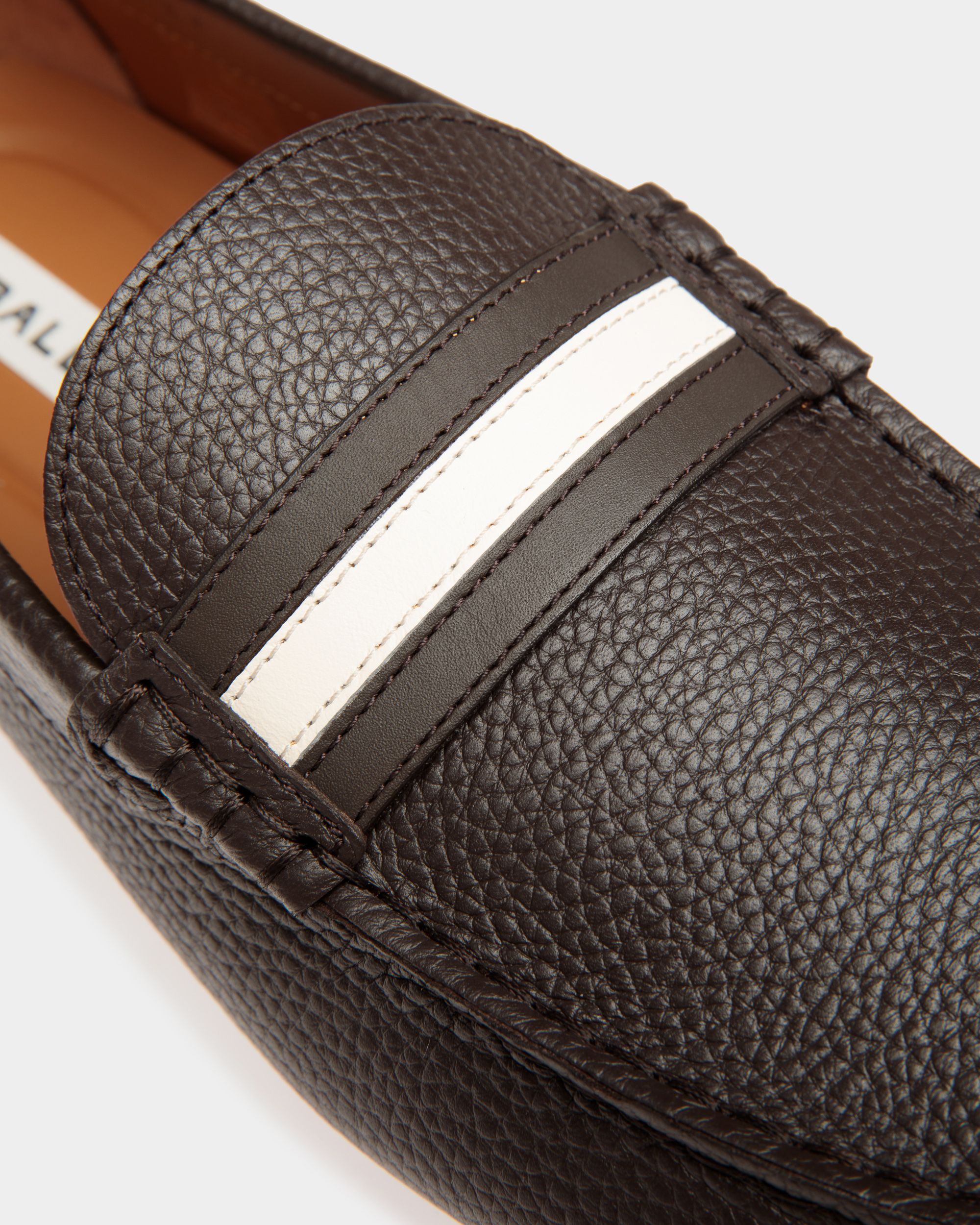 Kerbs Driver In Ebano Grained Leather - Men's - Bally - 04