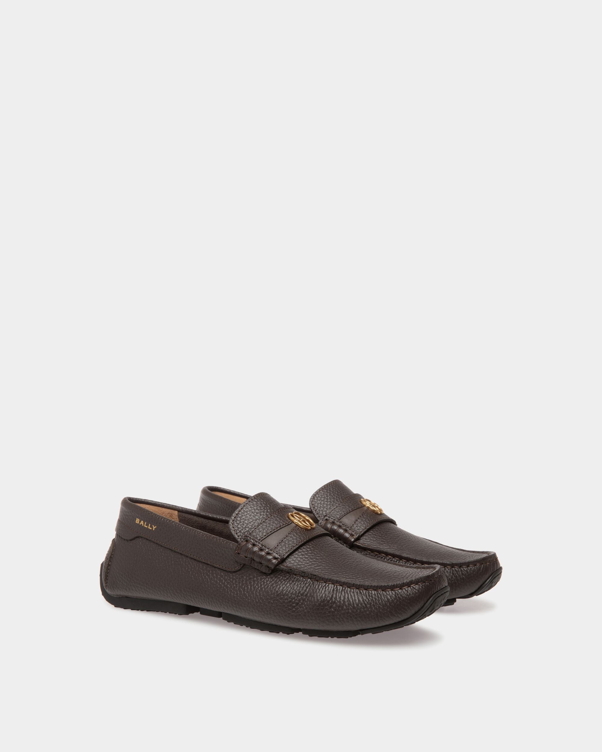Pilot Drivers In Brown Leather - Men's - Bally - 02