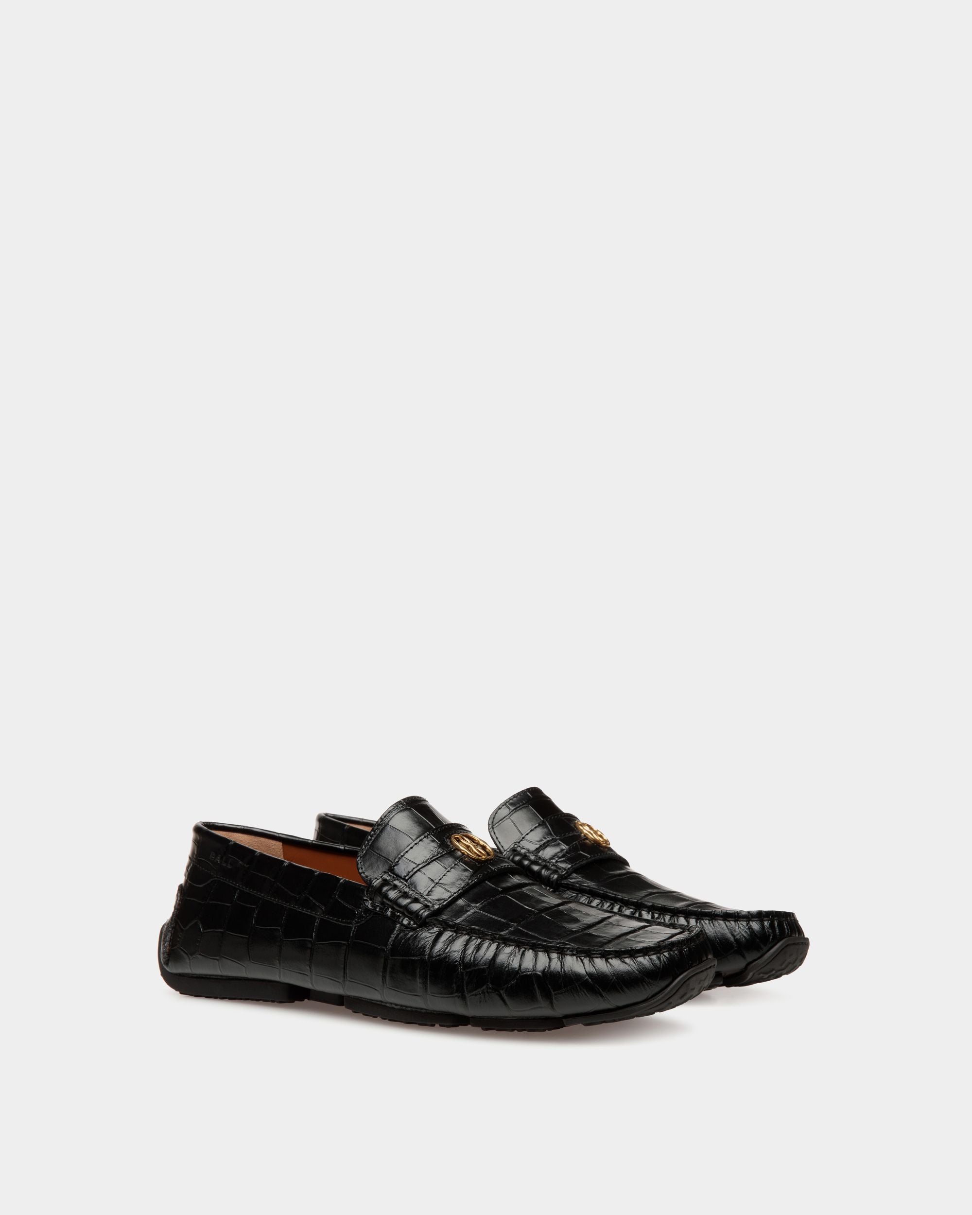 Pilot Drivers In Black Leather - Men's - Bally - 02