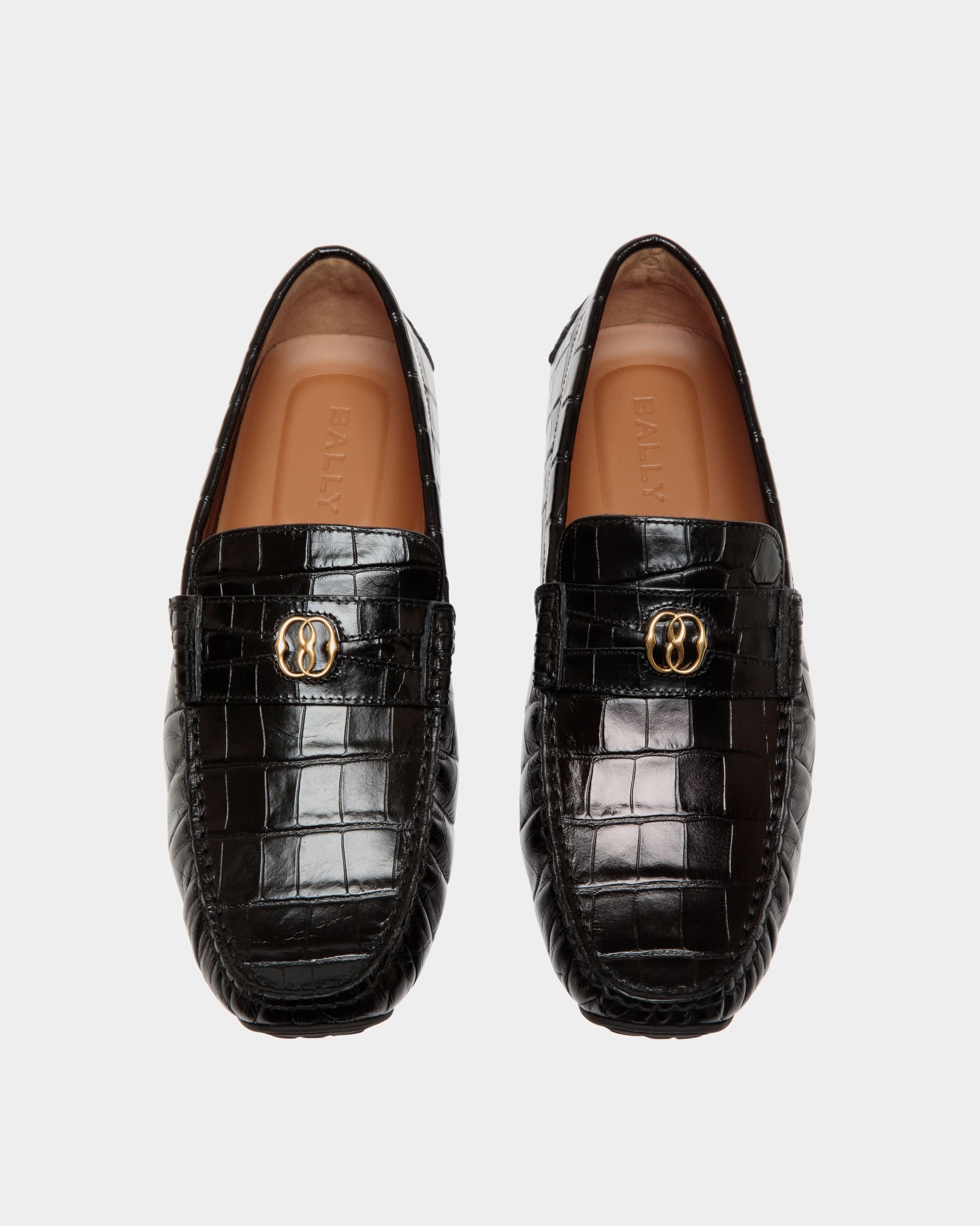 Pilot Drivers In Black Leather - Men's - Bally - 04