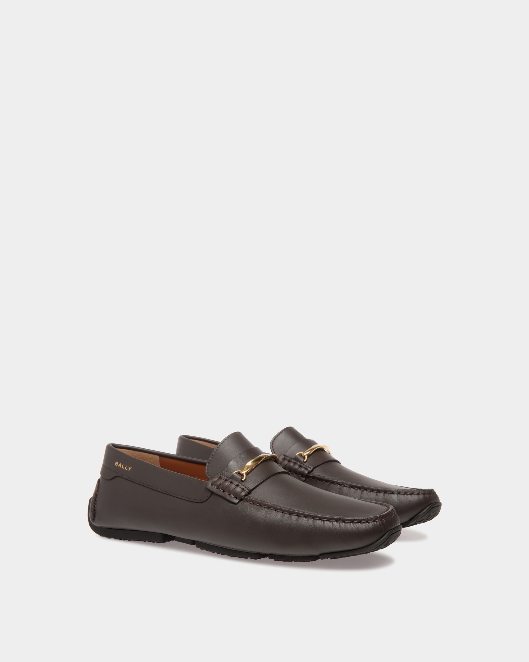 Pilot Drivers In Brown Leather - Men's - Bally - 02