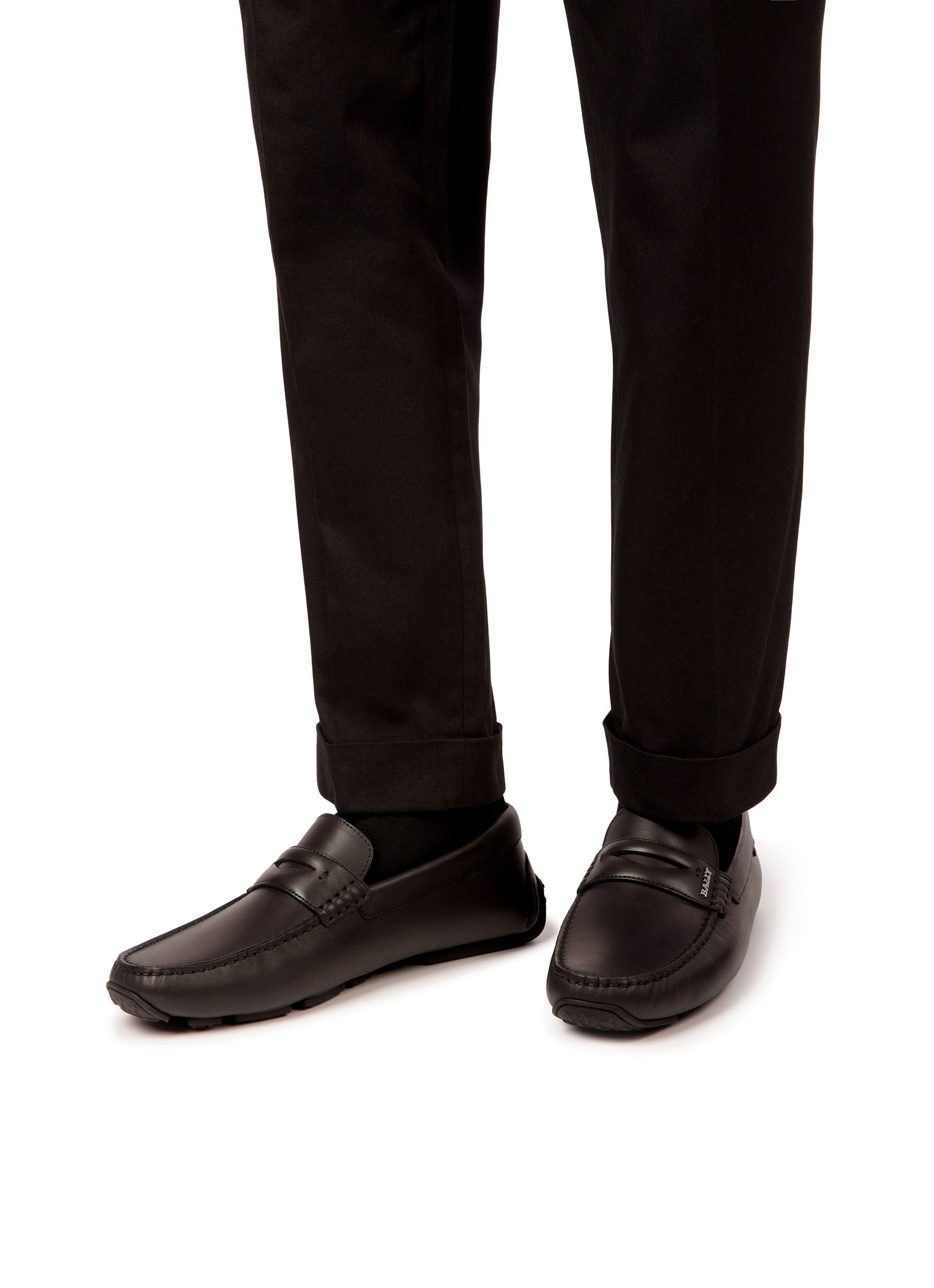 Pavel Drivers In Black Leather - Men's - Bally - 02