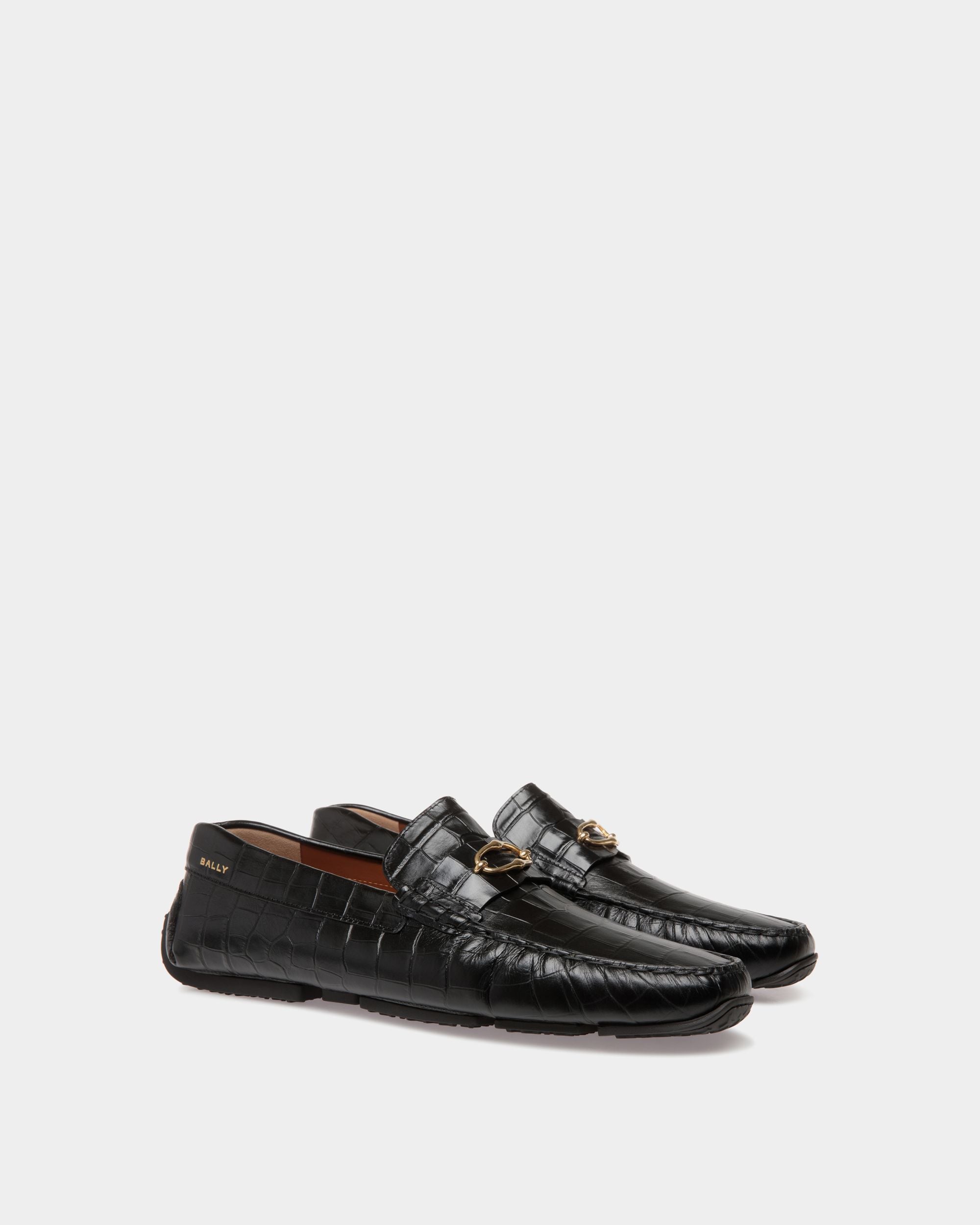Pilot Drivers In Black Leather - Men's - Bally - 02