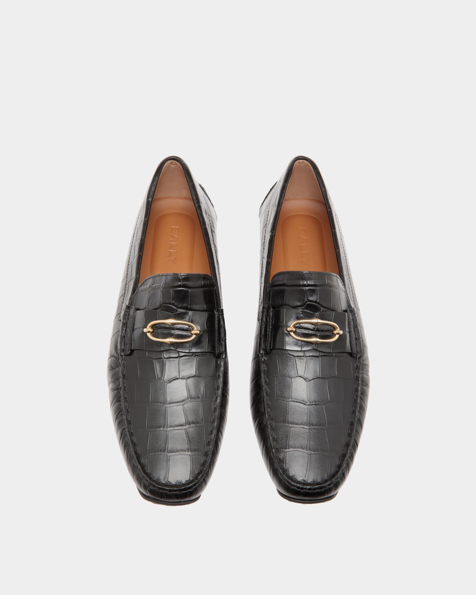 Pilot Drivers In Black Leather - Men's - Bally - 04