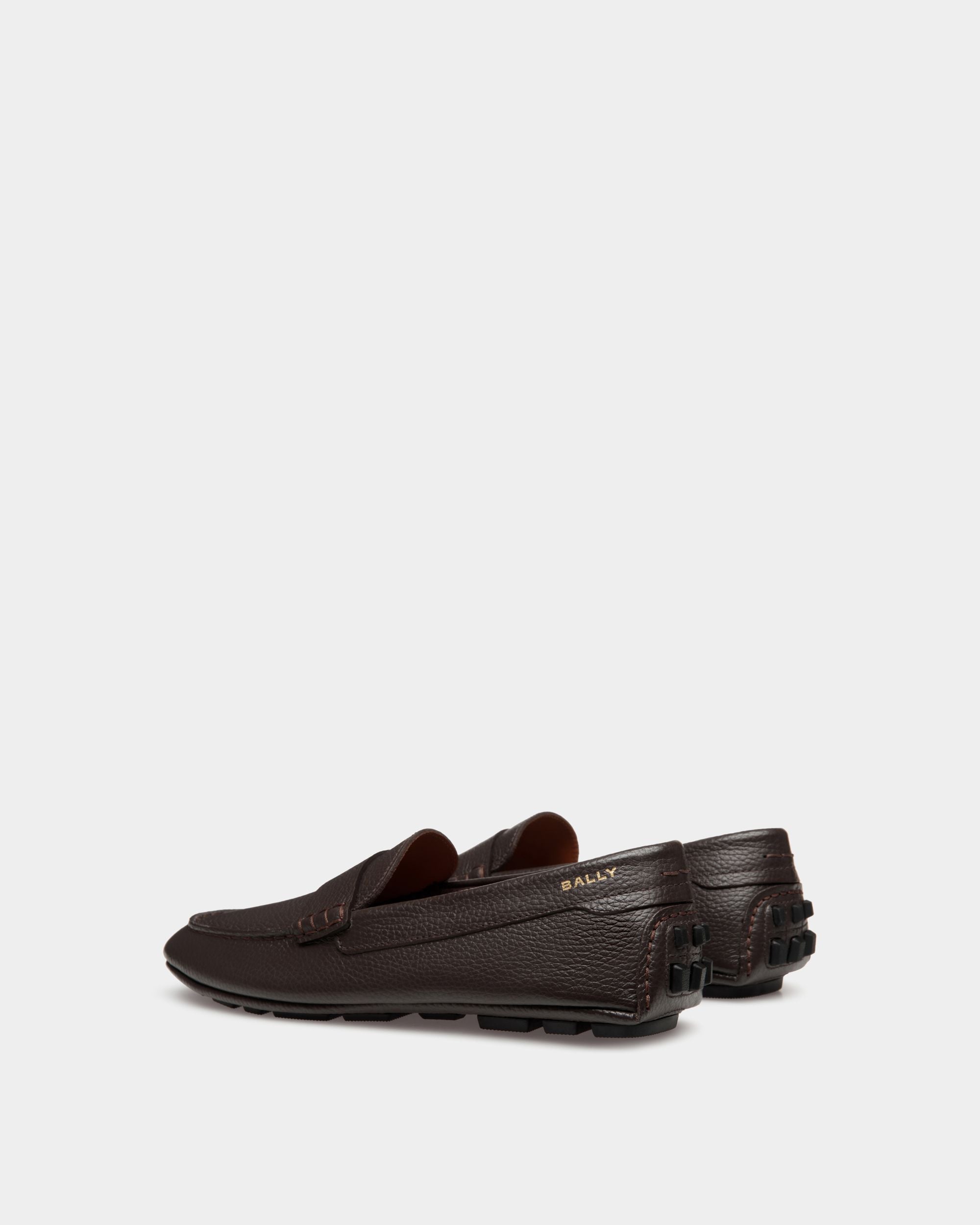 Zapato Driver Kerbs De Piel Granulada Ébano - Hombre - Bally - 03