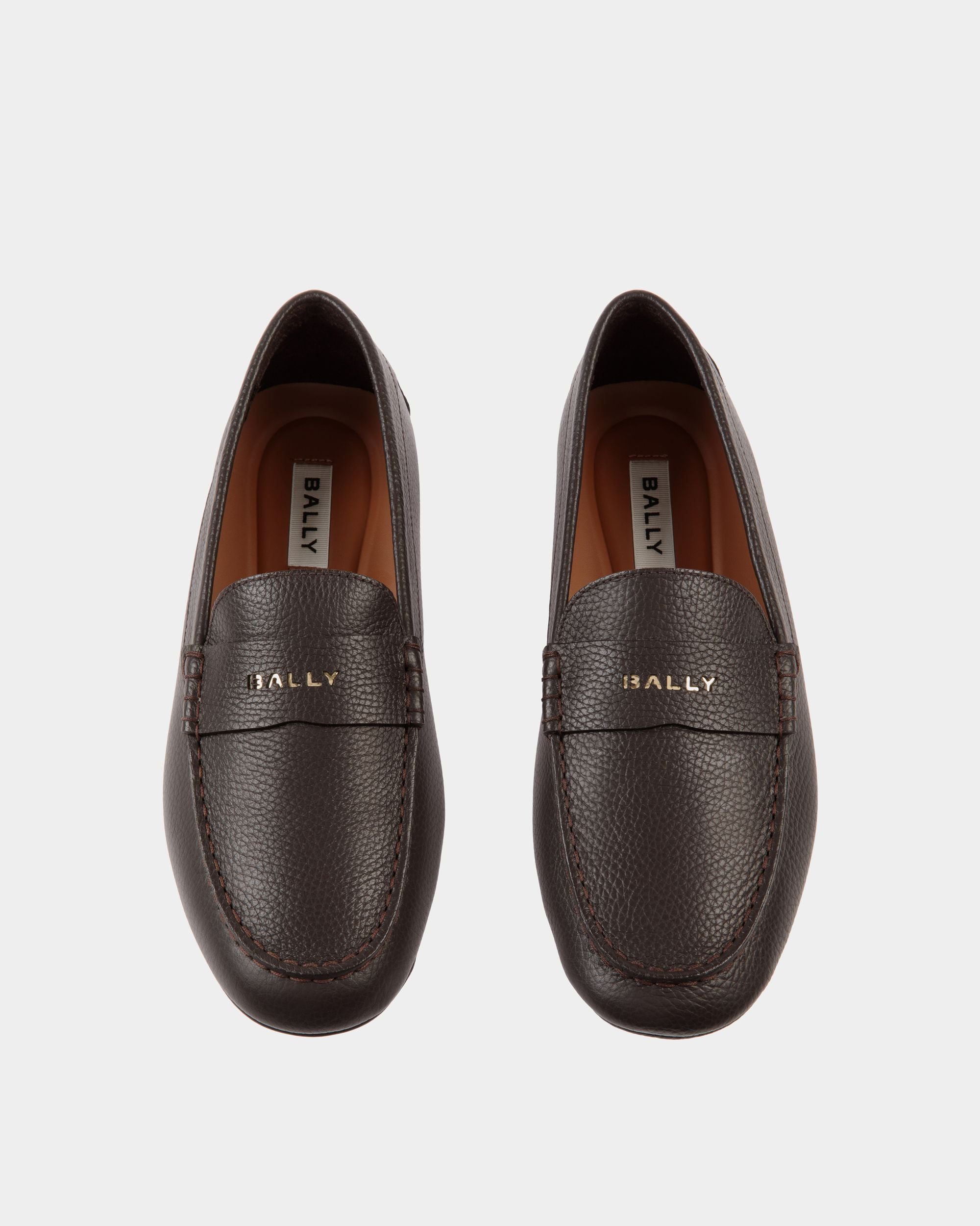 Zapato Driver Kerbs De Piel Granulada Ébano - Hombre - Bally - 04