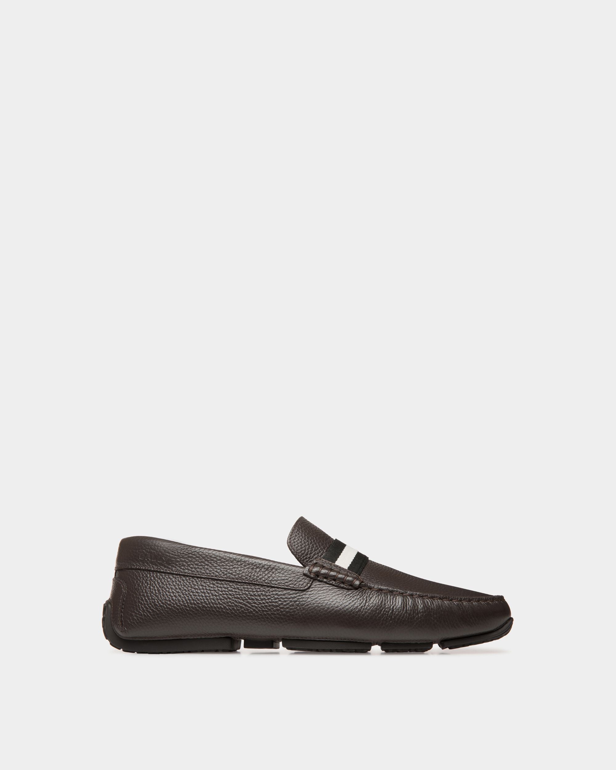 Pilot Driver in Ebano Grained Leather - Hombre - Bally - 01
