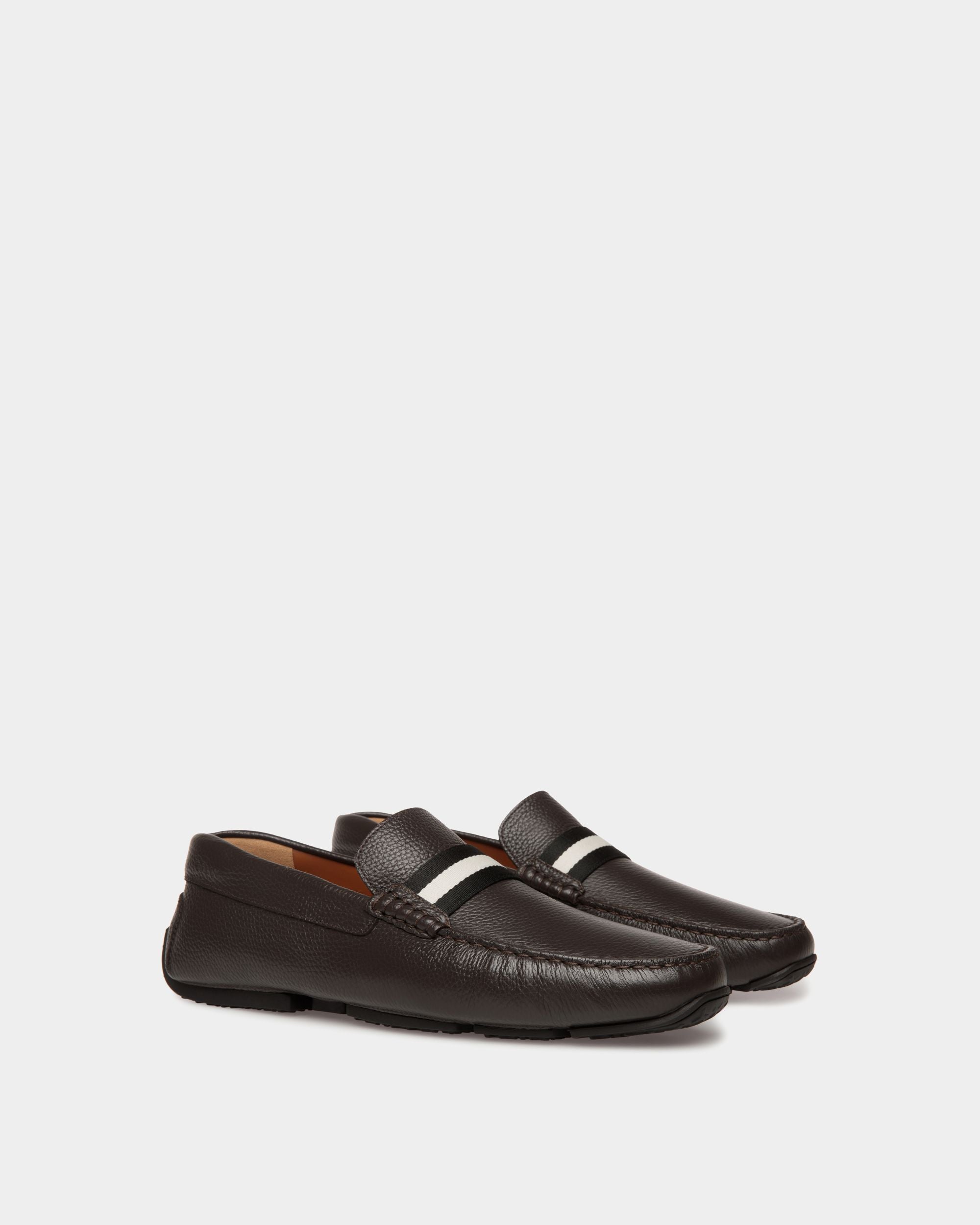 Pilot Driver in Ebano Grained Leather - Hombre - Bally - 02