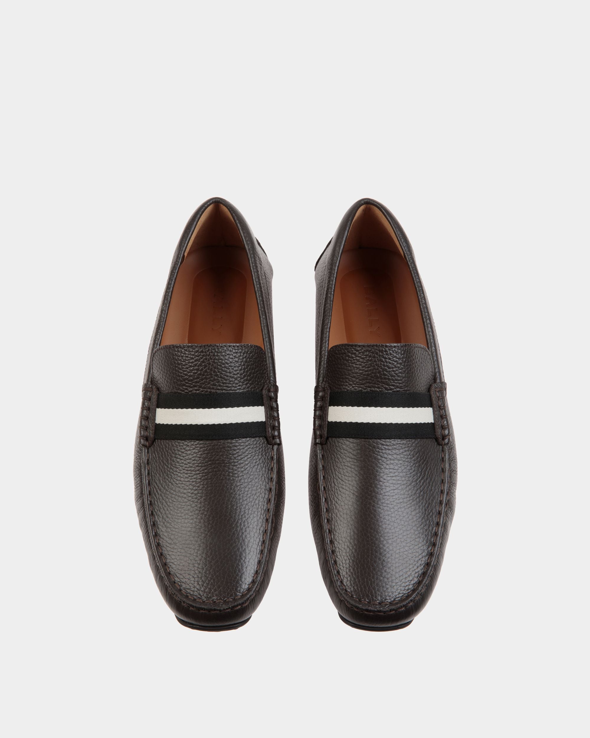 Pilot Driver in Ebano Grained Leather - Hombre - Bally - 04