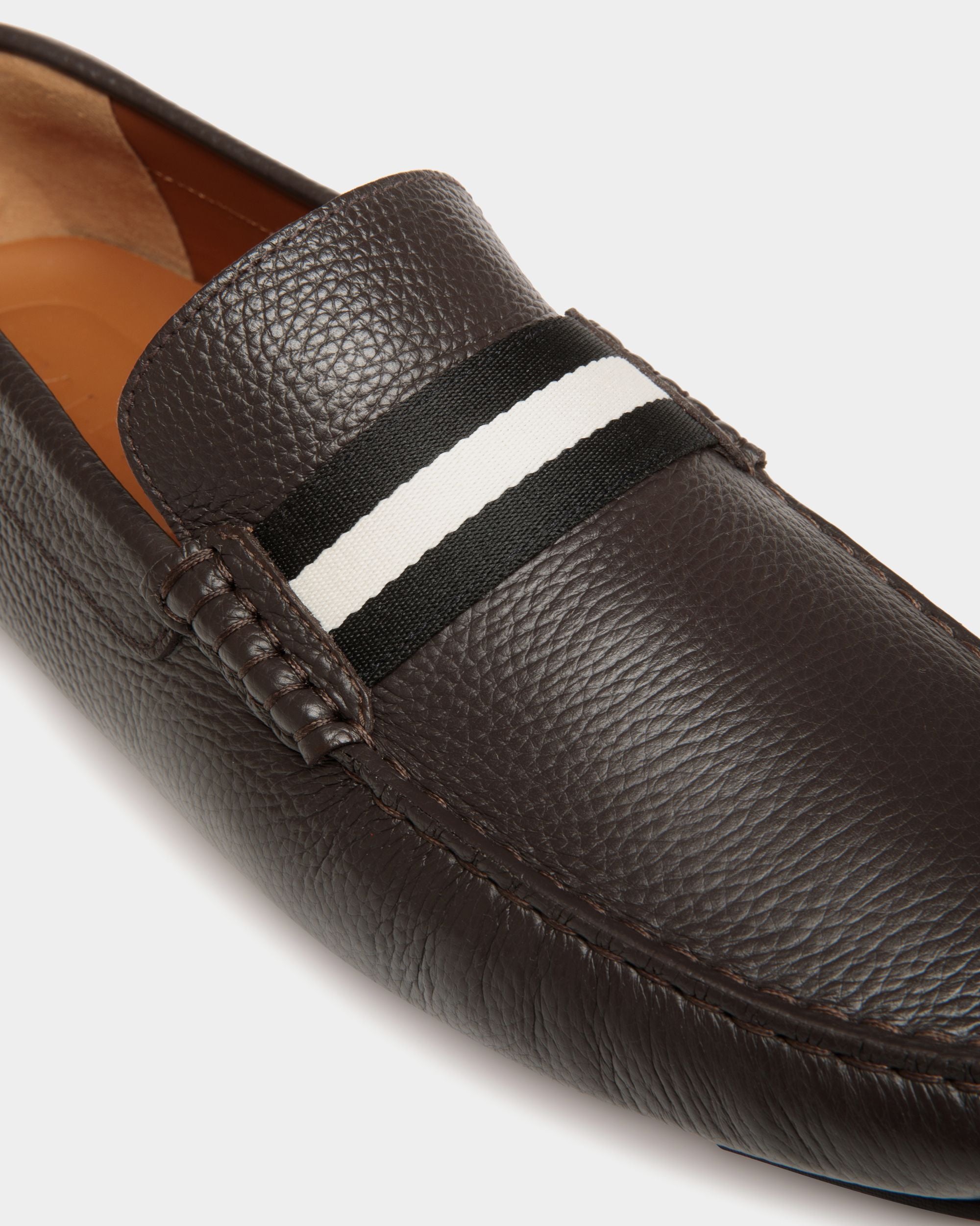 Pilot Driver in Ebano Grained Leather - Hombre - Bally - 05